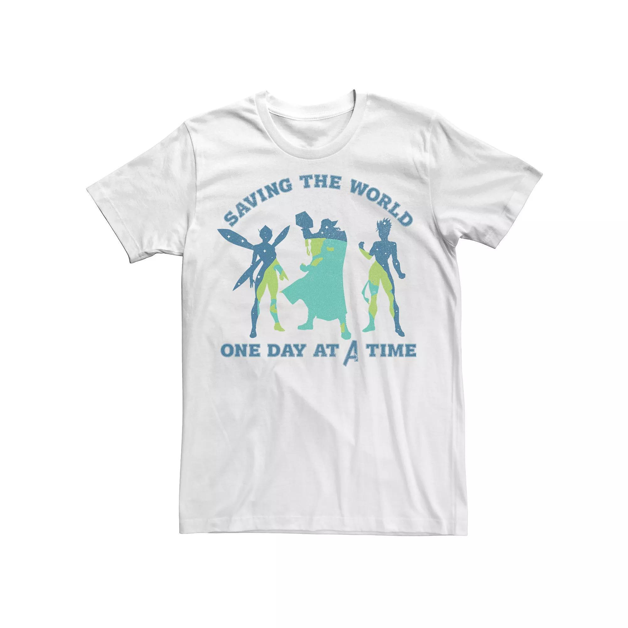 Men's Marvel Earth Day Avengers Saving The World A Day At A Time Tee,  Product Image