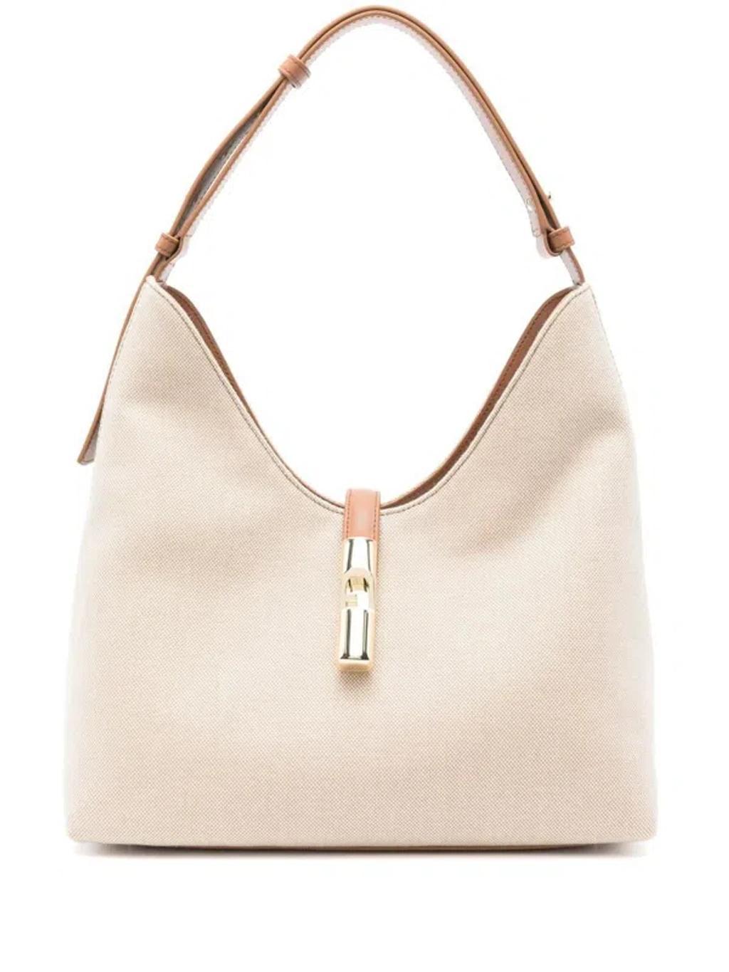 FURLA Drop M Hobo Bags In Beige Product Image