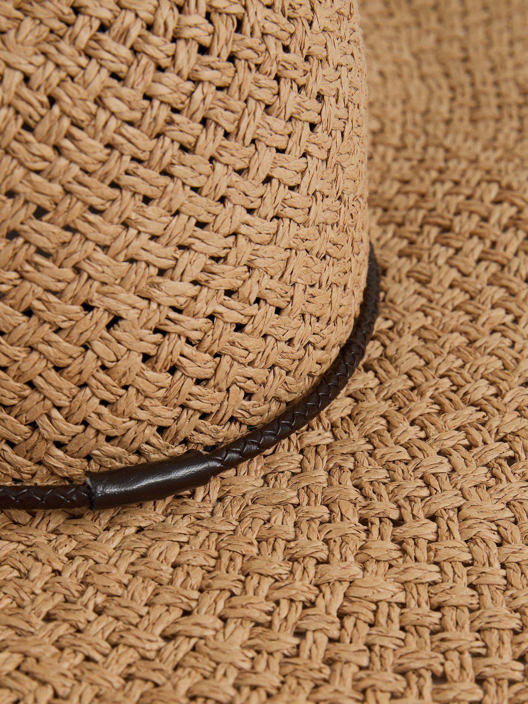 Woven Wide Brim Straw Hat in Natural Product Image