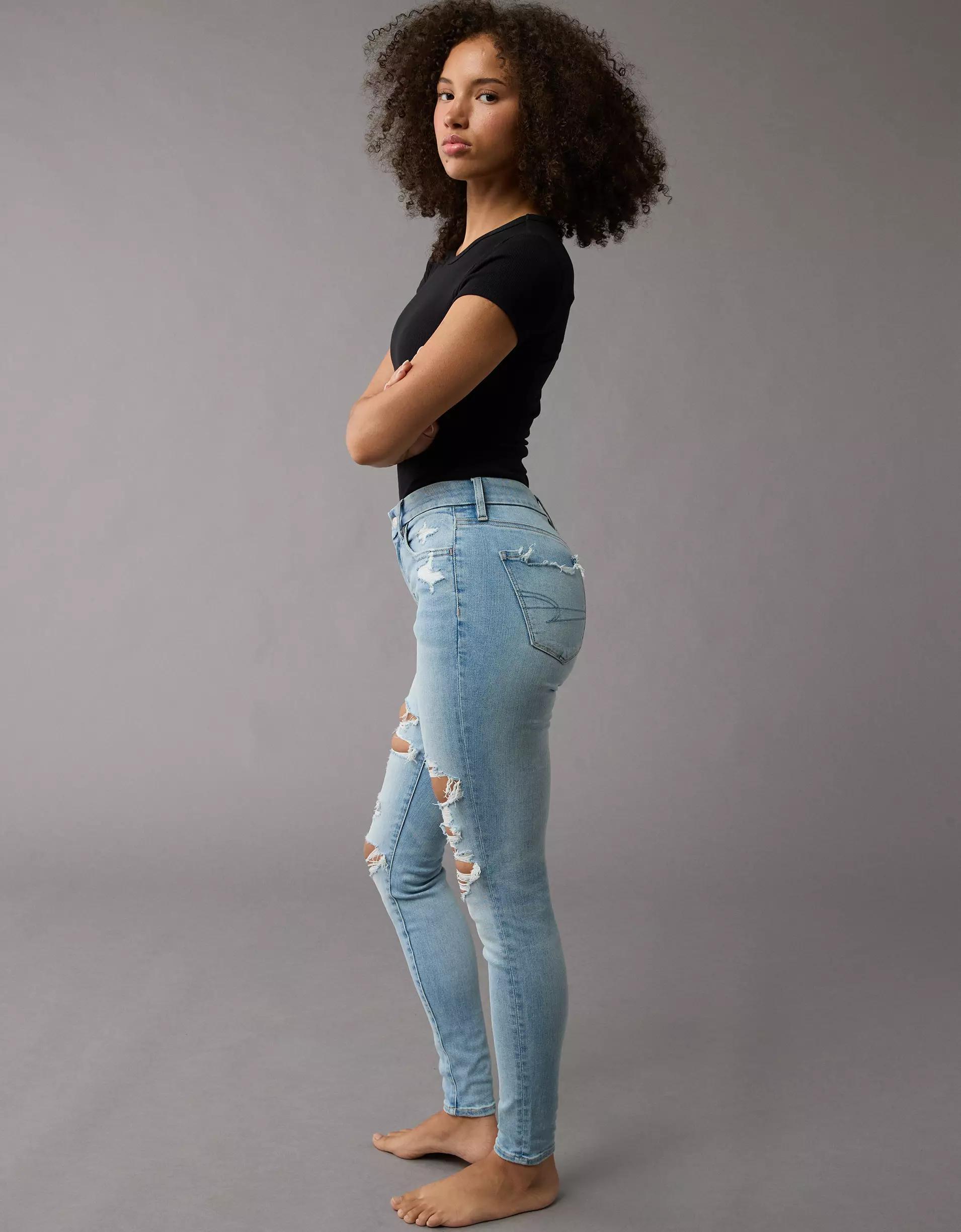AE Next Level Curvy High-Waisted Ripped Jegging Product Image