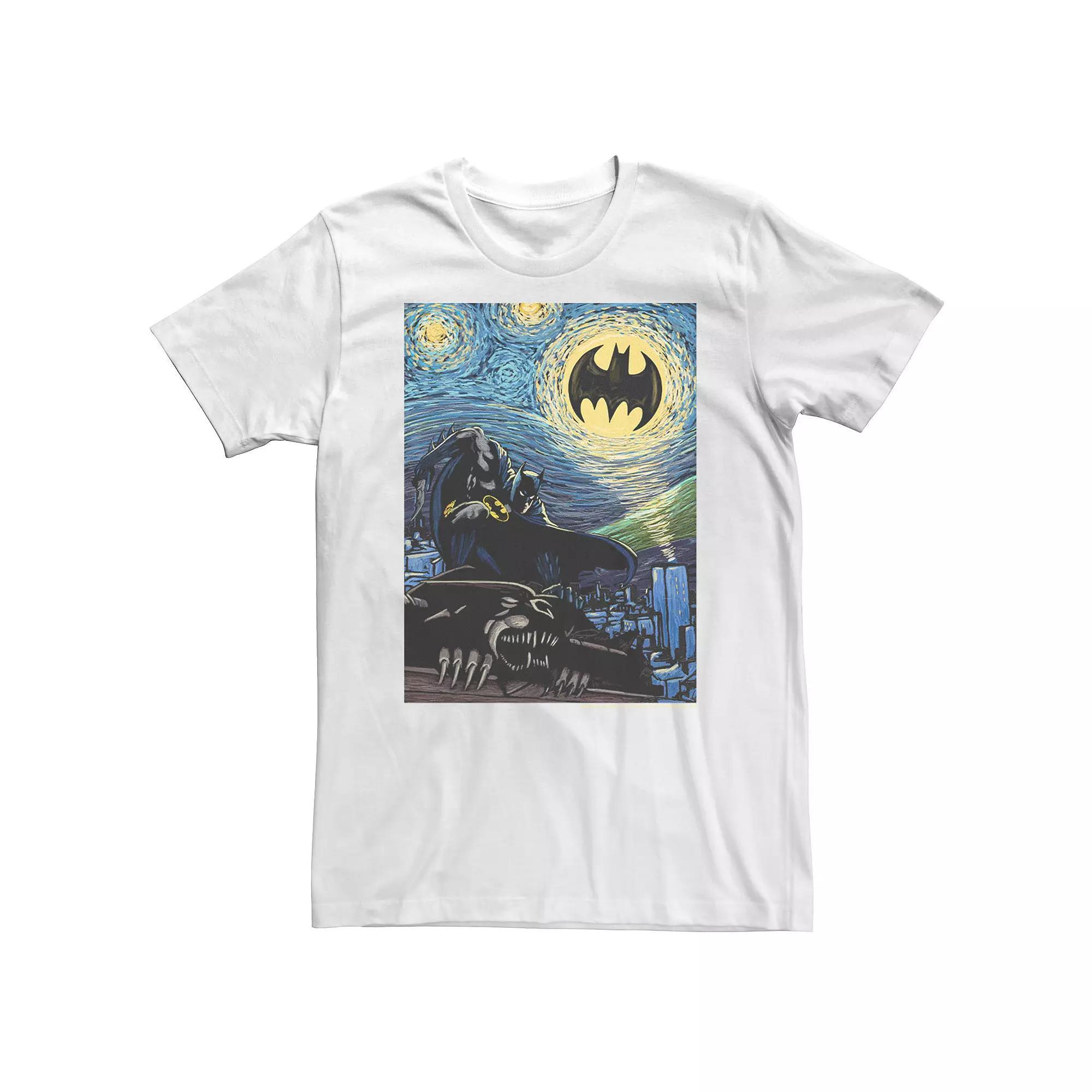 Big & Tall DC Comics Batman The Dark Knight Starry Night Style Tee Tee, Boy's,  Product Image