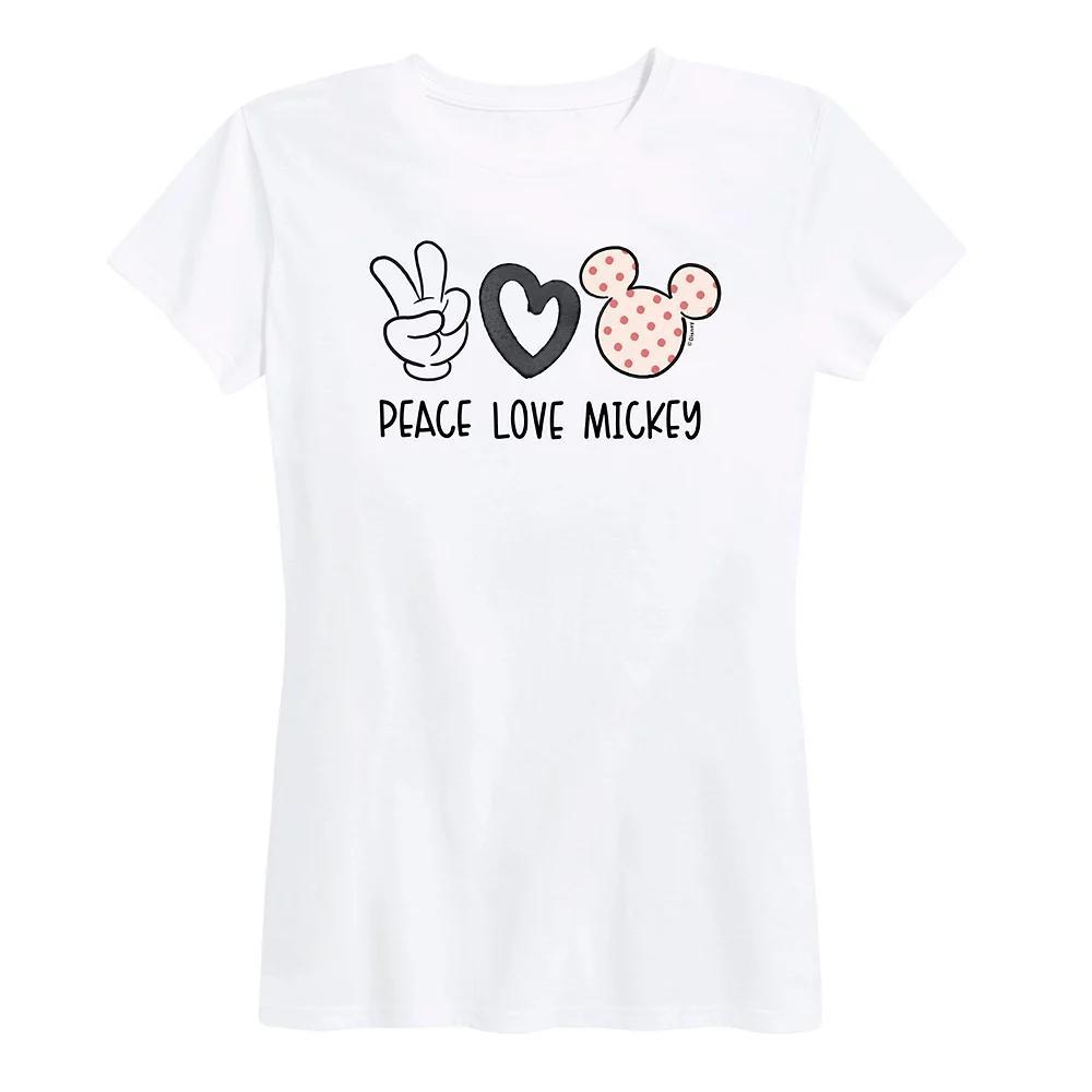 Disney's Mickey Mouse Women's Peace Love Graphic Tee,  Product Image