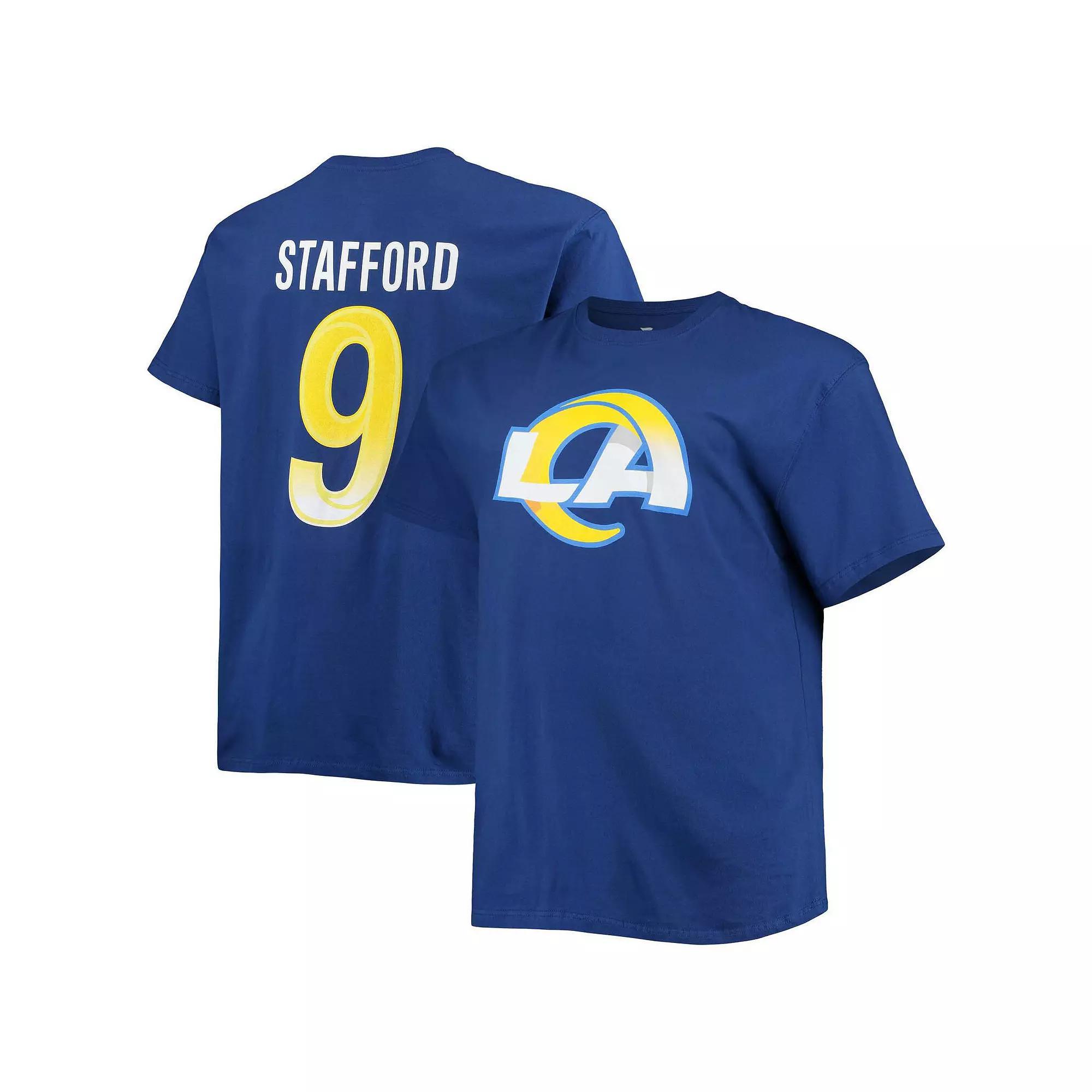 Men's Fanatics Branded Matthew Stafford Royal Los Angeles Rams Big & Tall Player Name & Number T-Shirt, Size: 3XLT, Blue Product Image