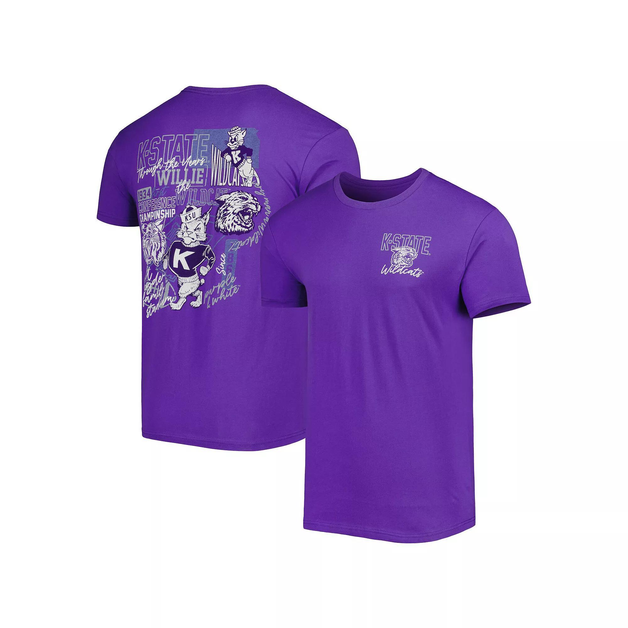 Men's Purple Kansas State Wildcats Vintage Through the Years Two-Hit T-Shirt, Size: Small Product Image