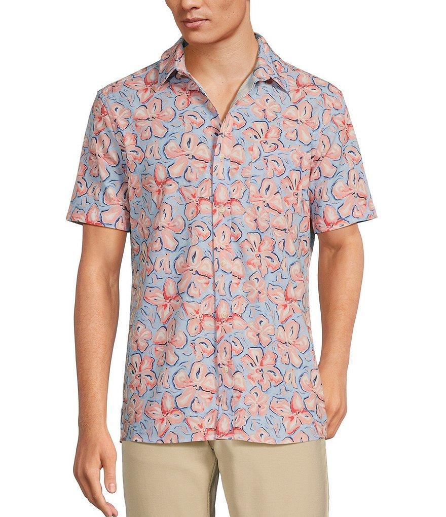 Rowm Rec + Relax Short Sleeve Performance Abstract Floral Print Shirt Product Image