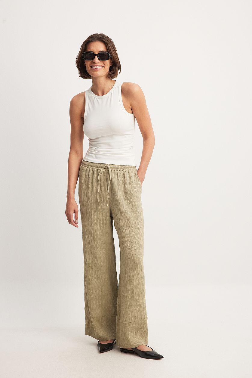 Structured Elastic Waist Trousers Product Image