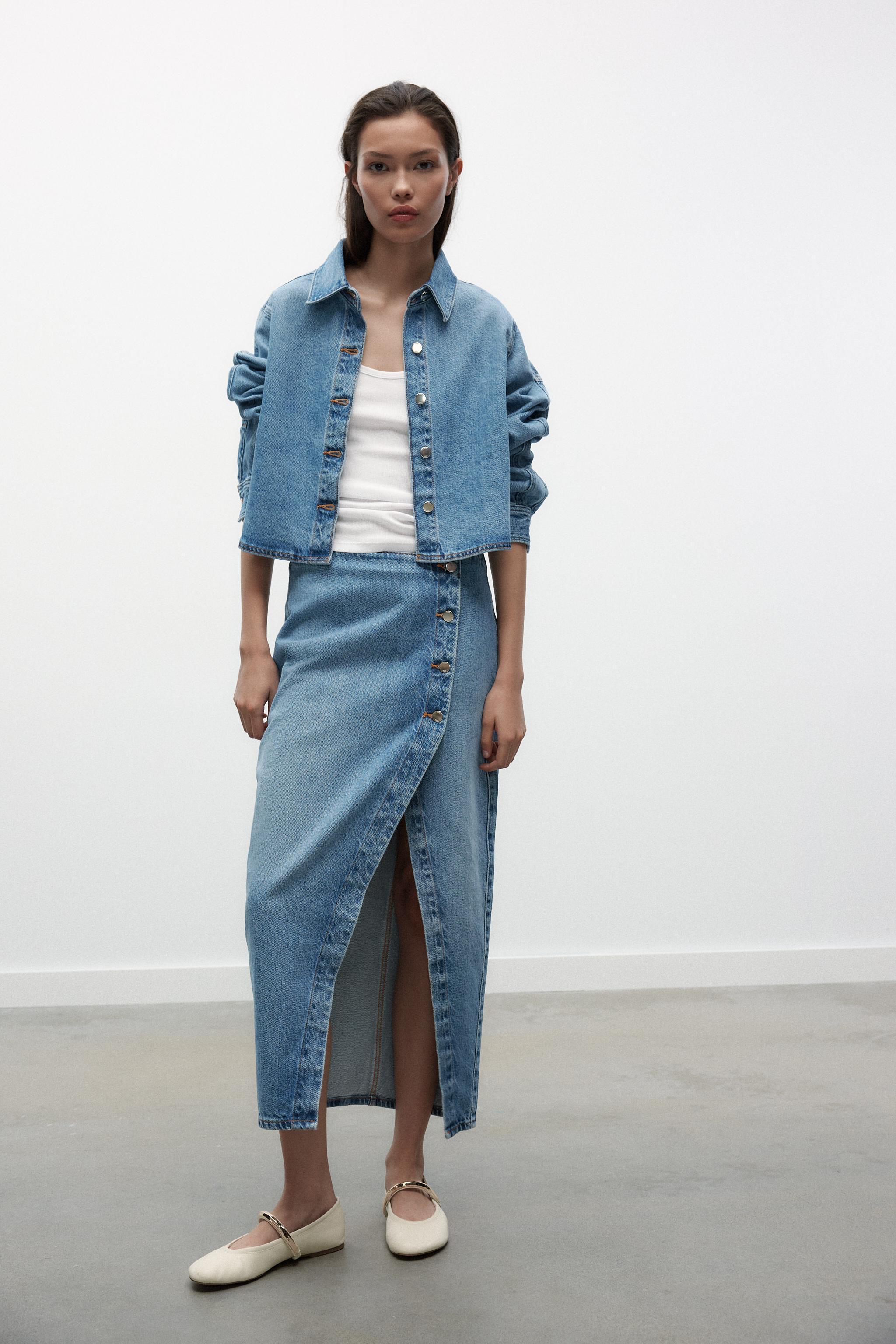 Z1975 CROPPED OVERSIZED DENIM SHIRT Product Image