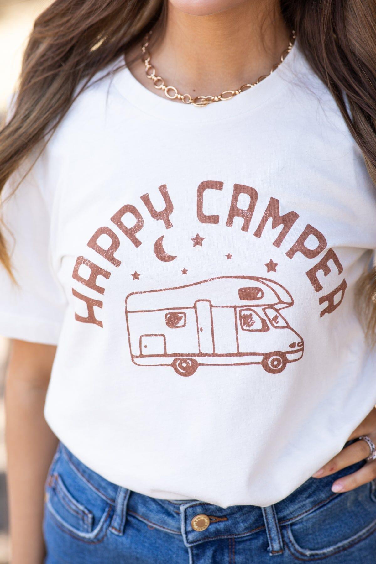 Off White Happy Camper Graphic Tee Product Image