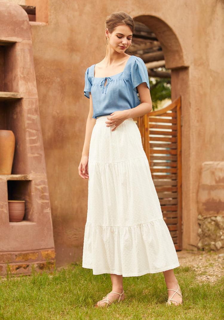 Fit To Be Tied Chambray Blouse Product Image