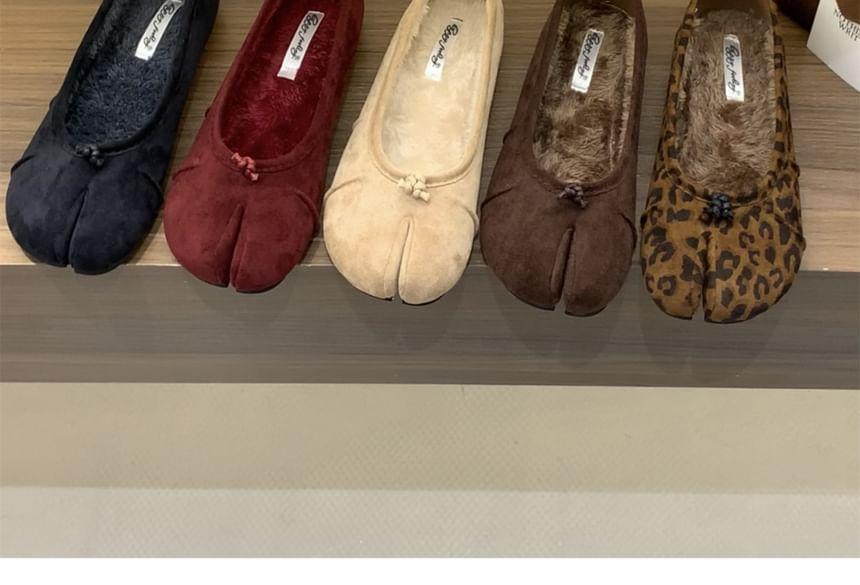 Split Toe Fleece-Lined Flats Product Image