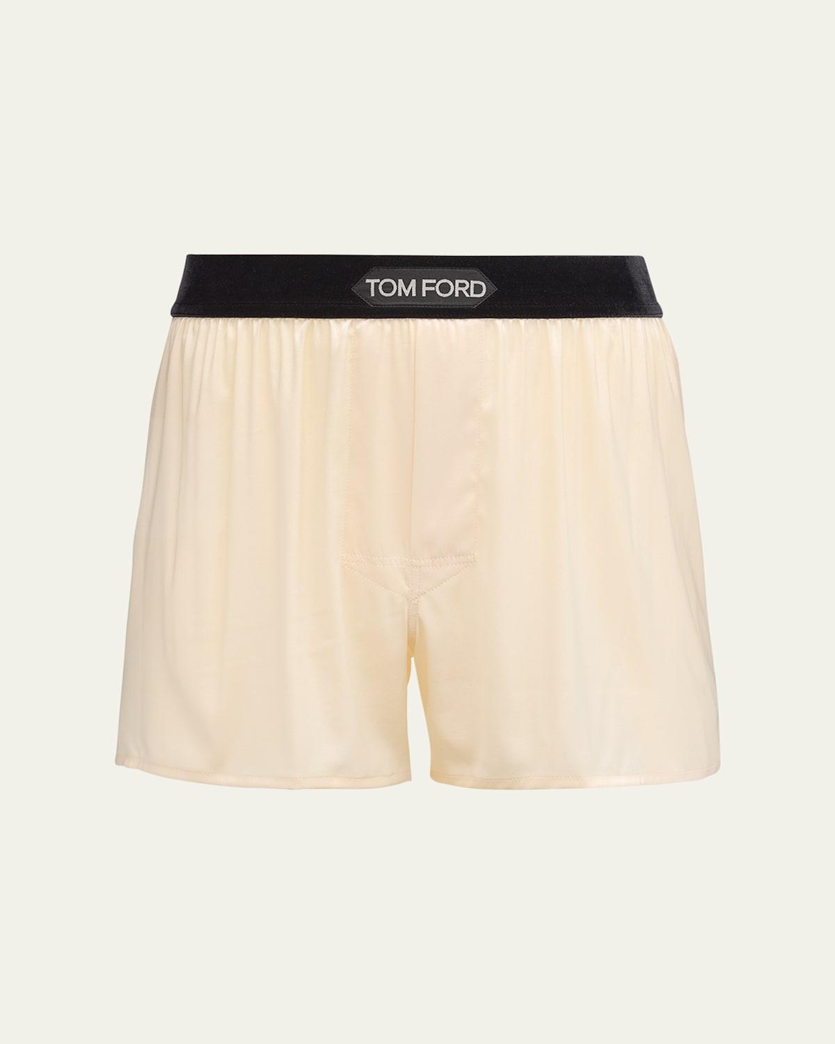 Mens Silk Jacquard Logo Boxers Product Image