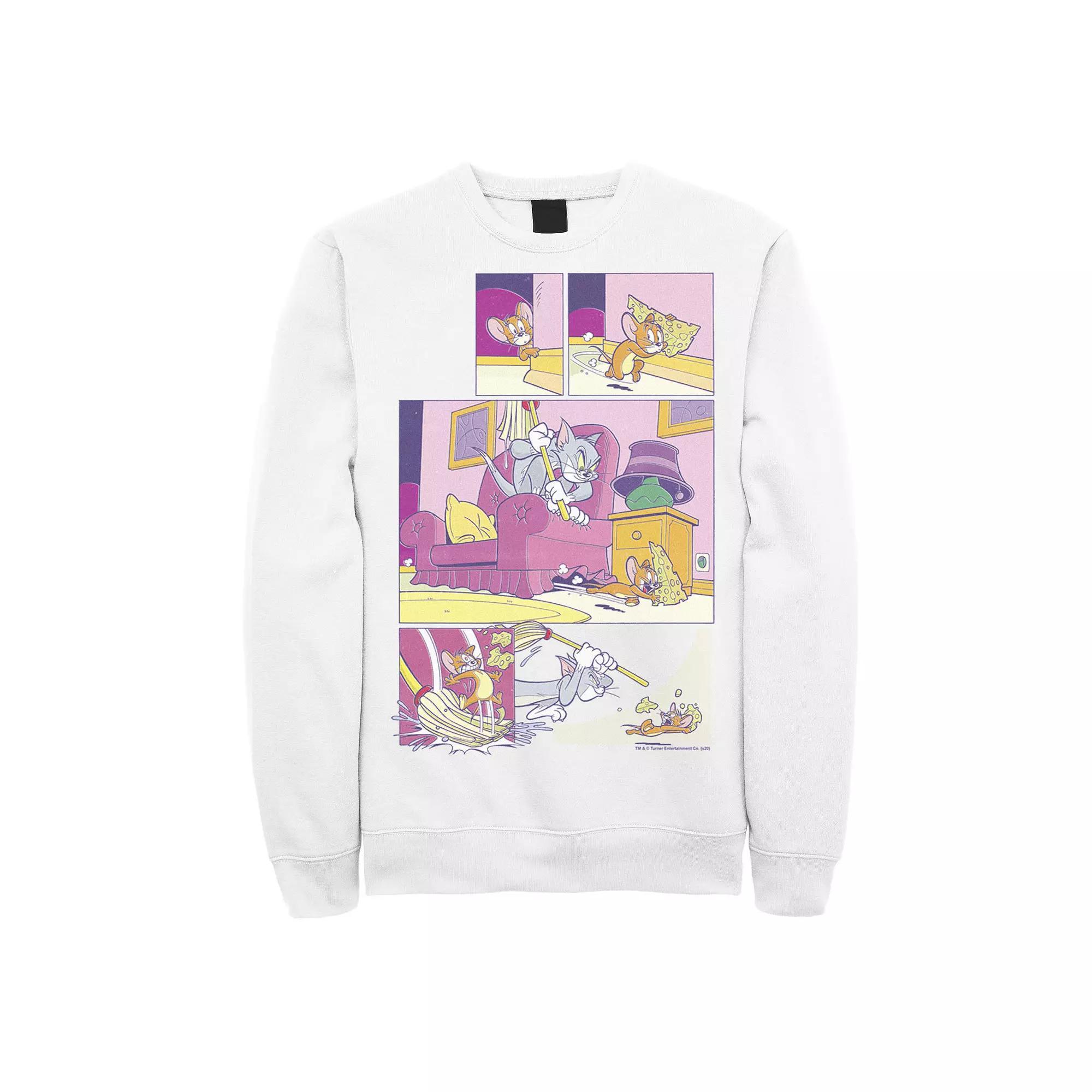 Men's Tom And Jerry Stealing Cheese Comic Panels Sweatshirt,  Product Image