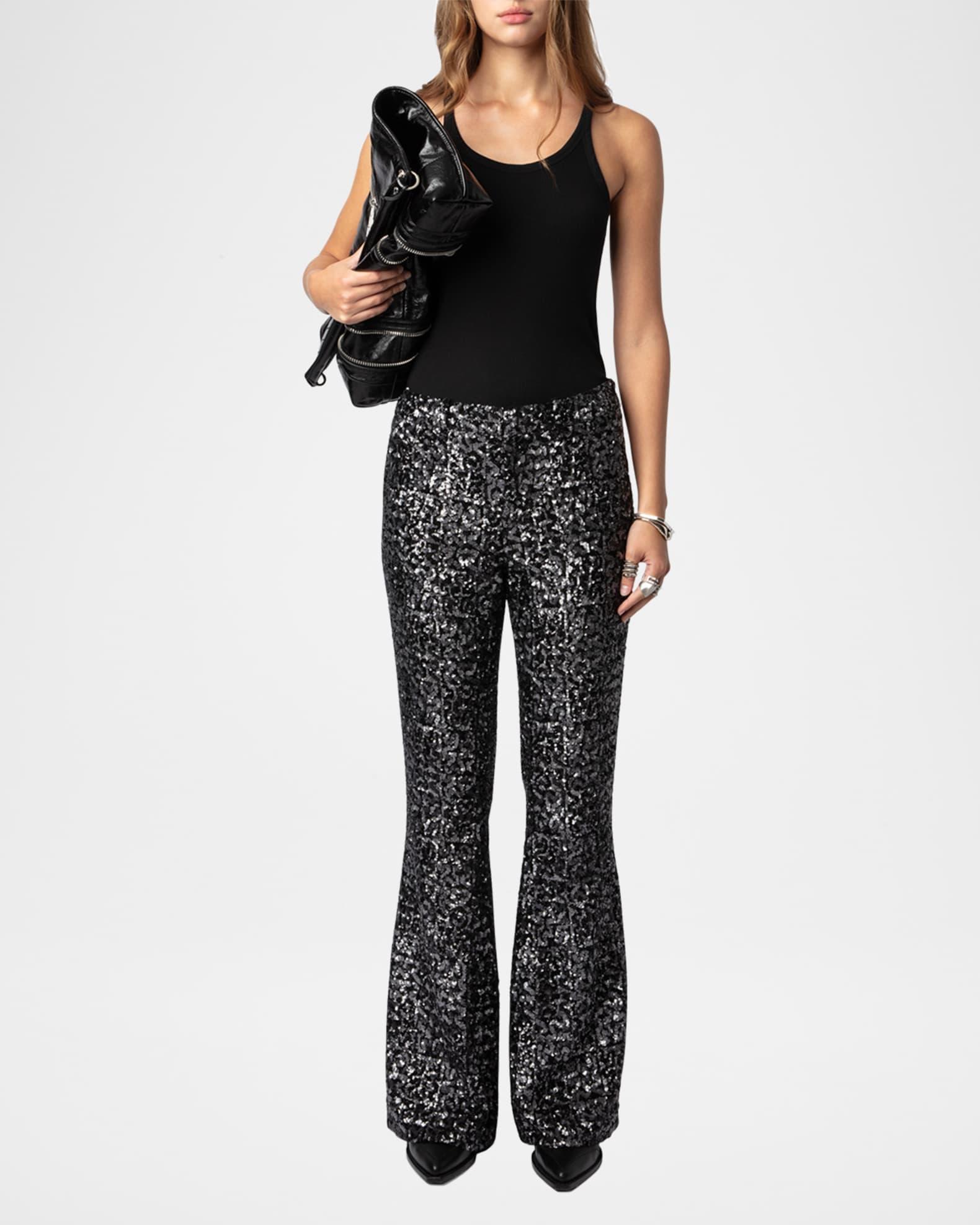 Prevy Sequined Flare Pants  Product Image
