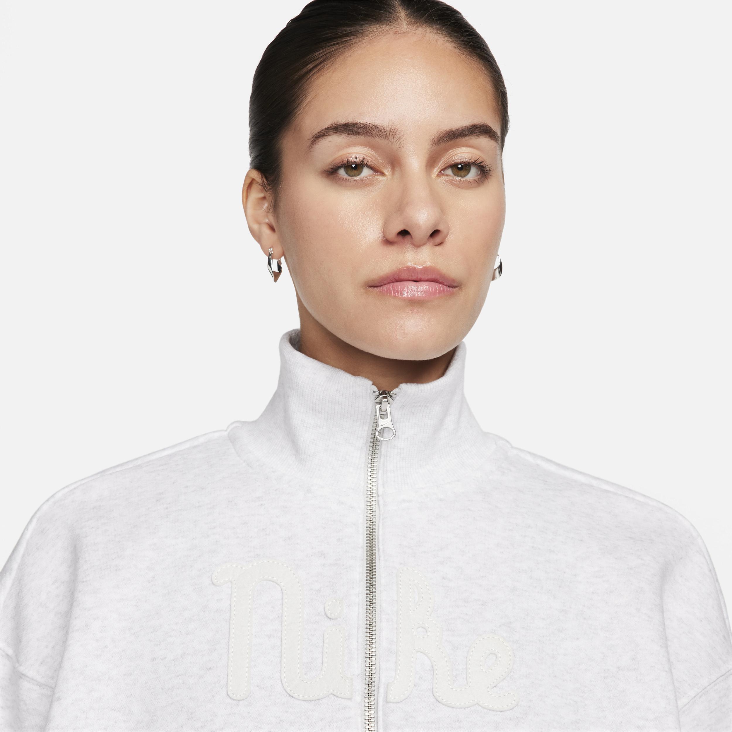 Nike Sportswear Women's Oversized 1/2-Zip Crop Fleece Sweatshirt Product Image