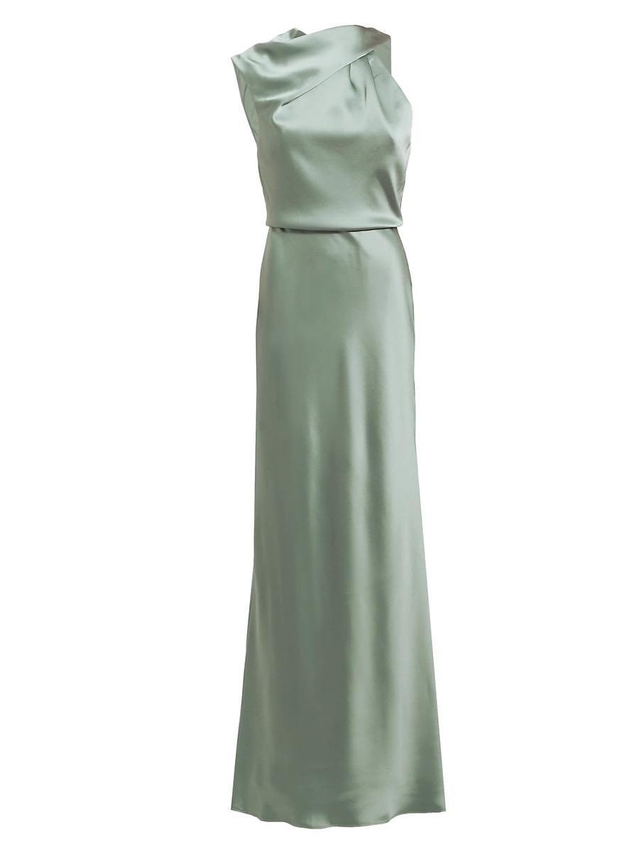 Womens Asymmetric Satin Gown Product Image