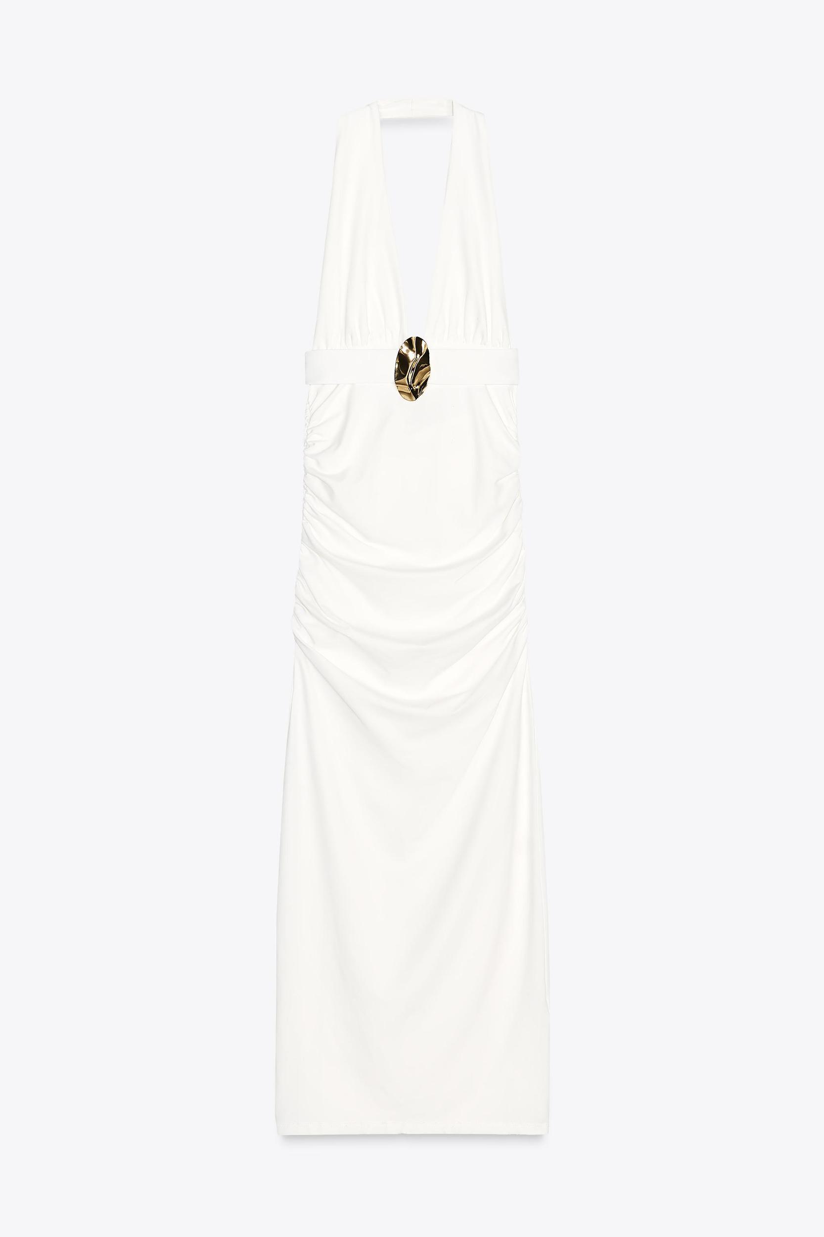 DRAPED HALTER DRESS Product Image