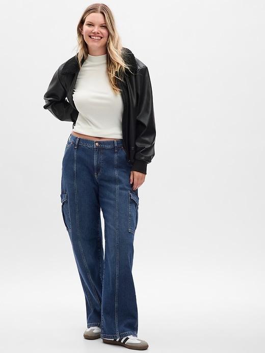 Mid Rise '90s Loose Pinstripe Carpenter Jeans Product Image