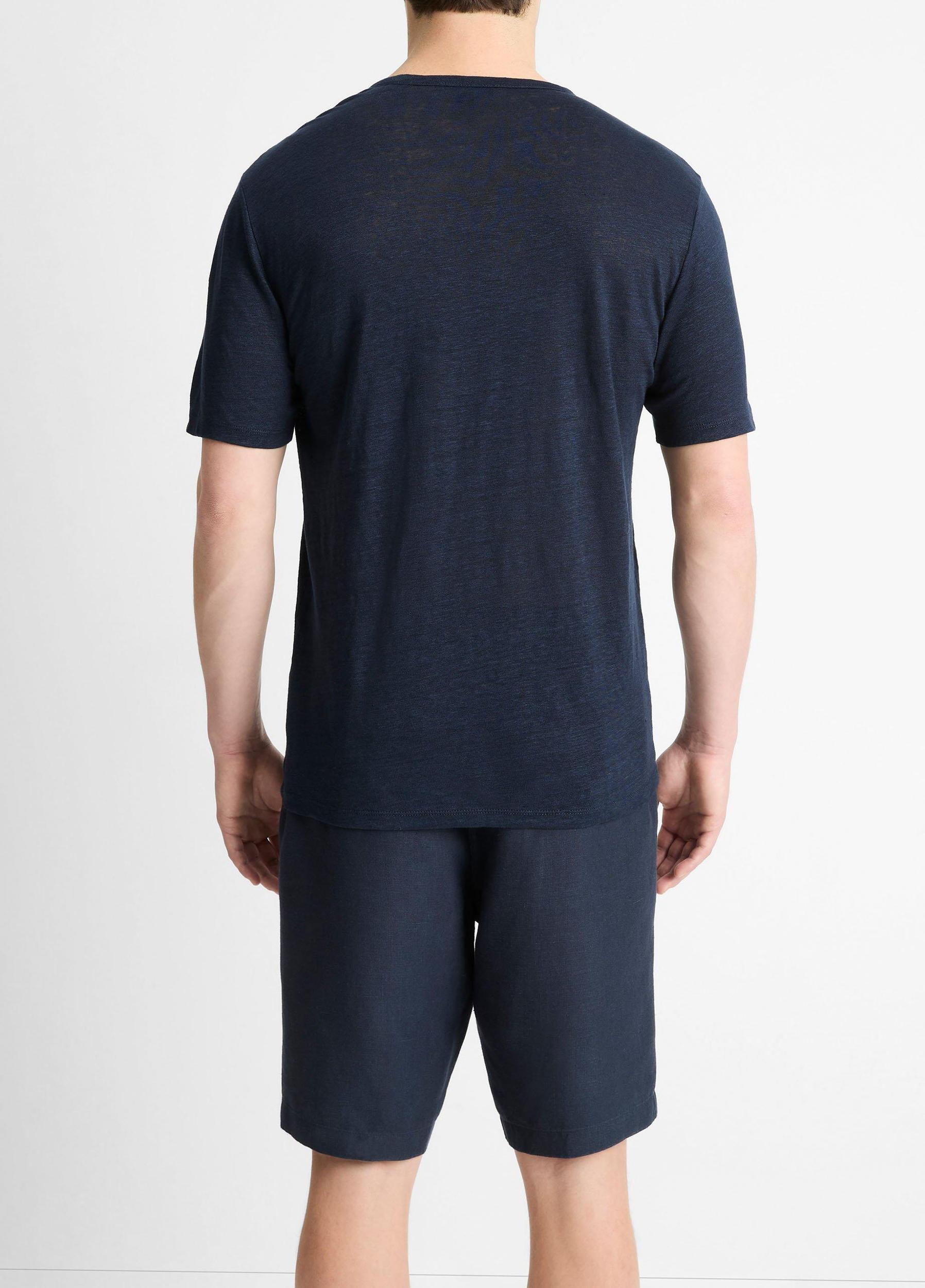 Linen Crew Neck T-Shirt Product Image