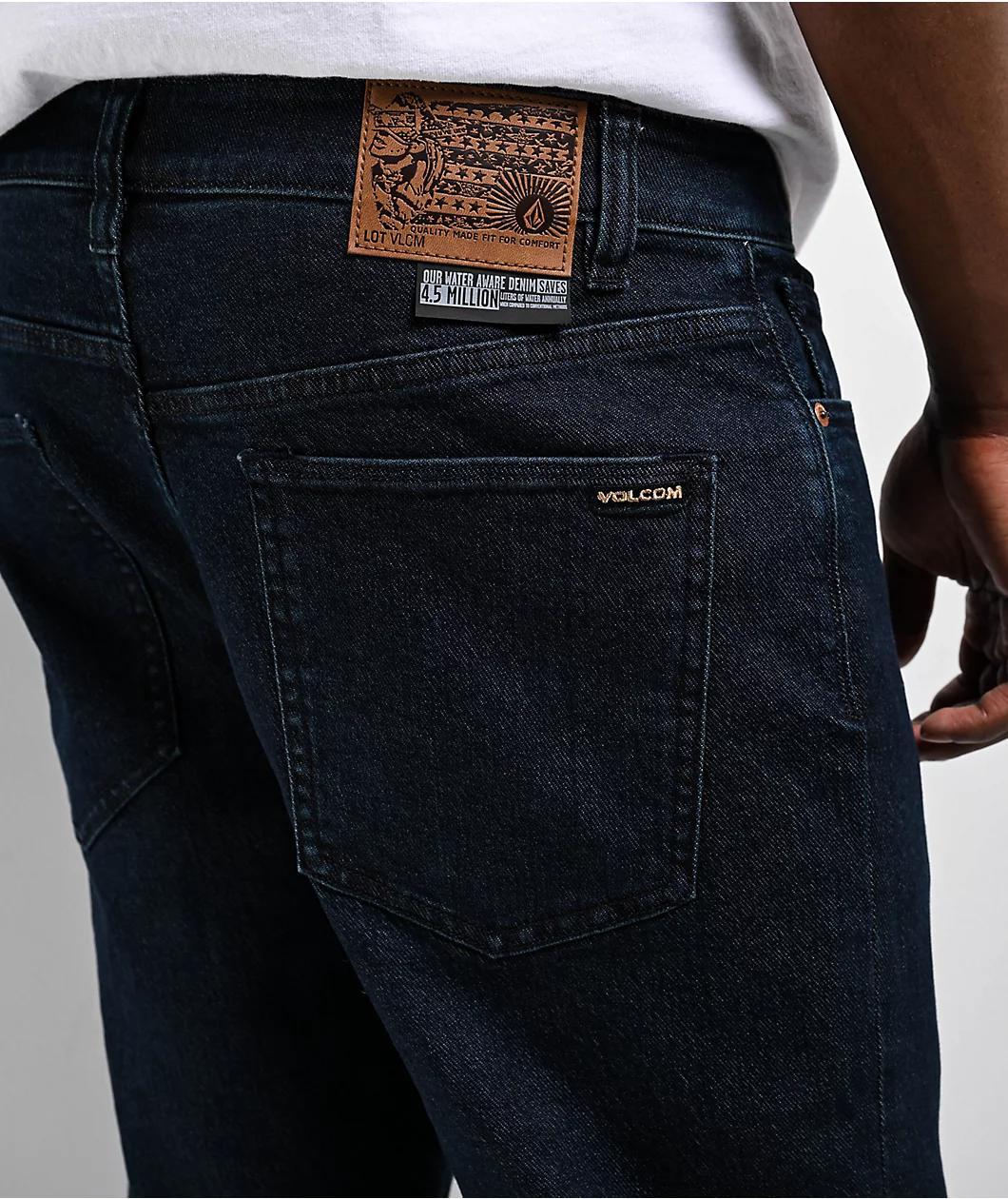 Volcom Solver Dark Blue Denim Jeans Product Image