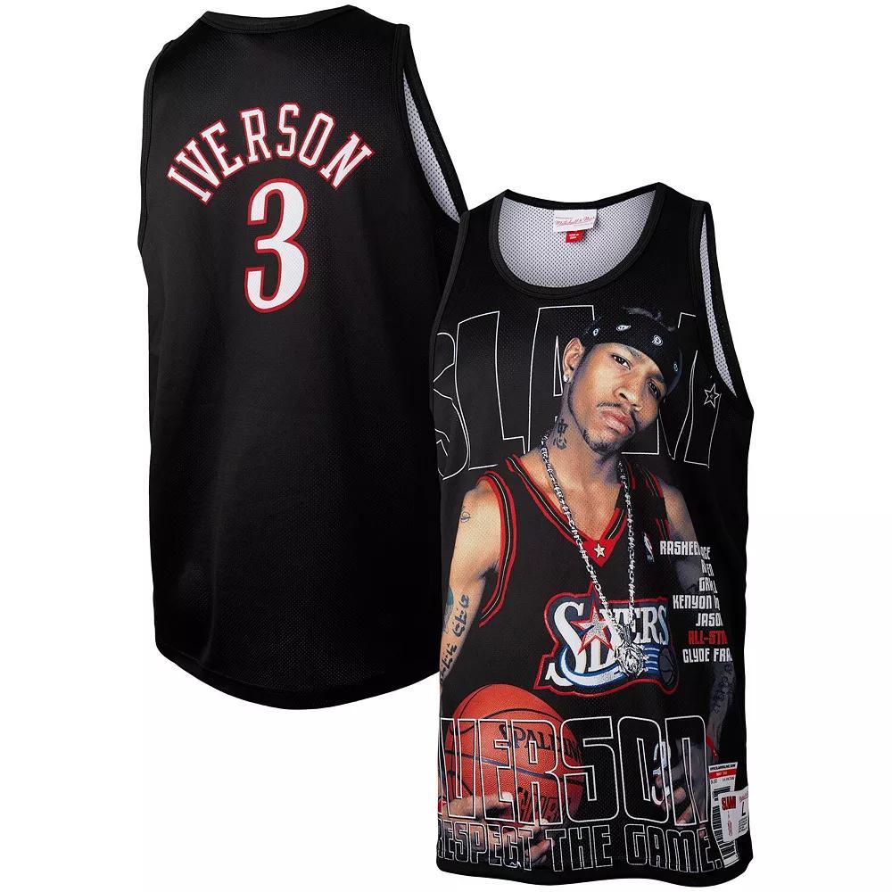 Men's Mitchell & Ness Allen Iverson Black Philadelphia 76ers Slam Player Tank Top, Size: Large, 76r Black Product Image