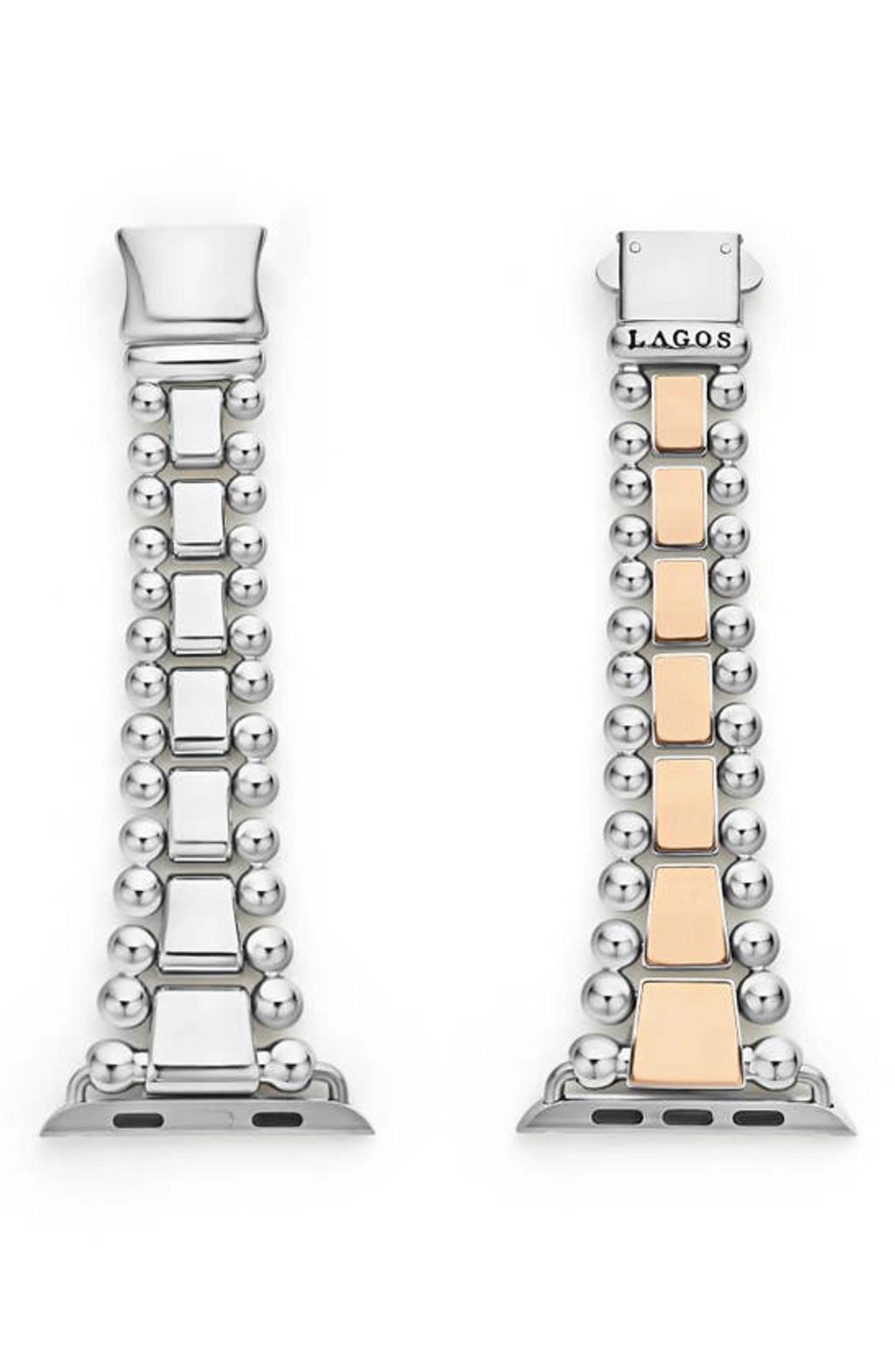 LAGOS Smart Caviar Two-tone Stainless Steel And 18k Rose Gold Apple Watch Bracelet, 42mm-49mm Product Image