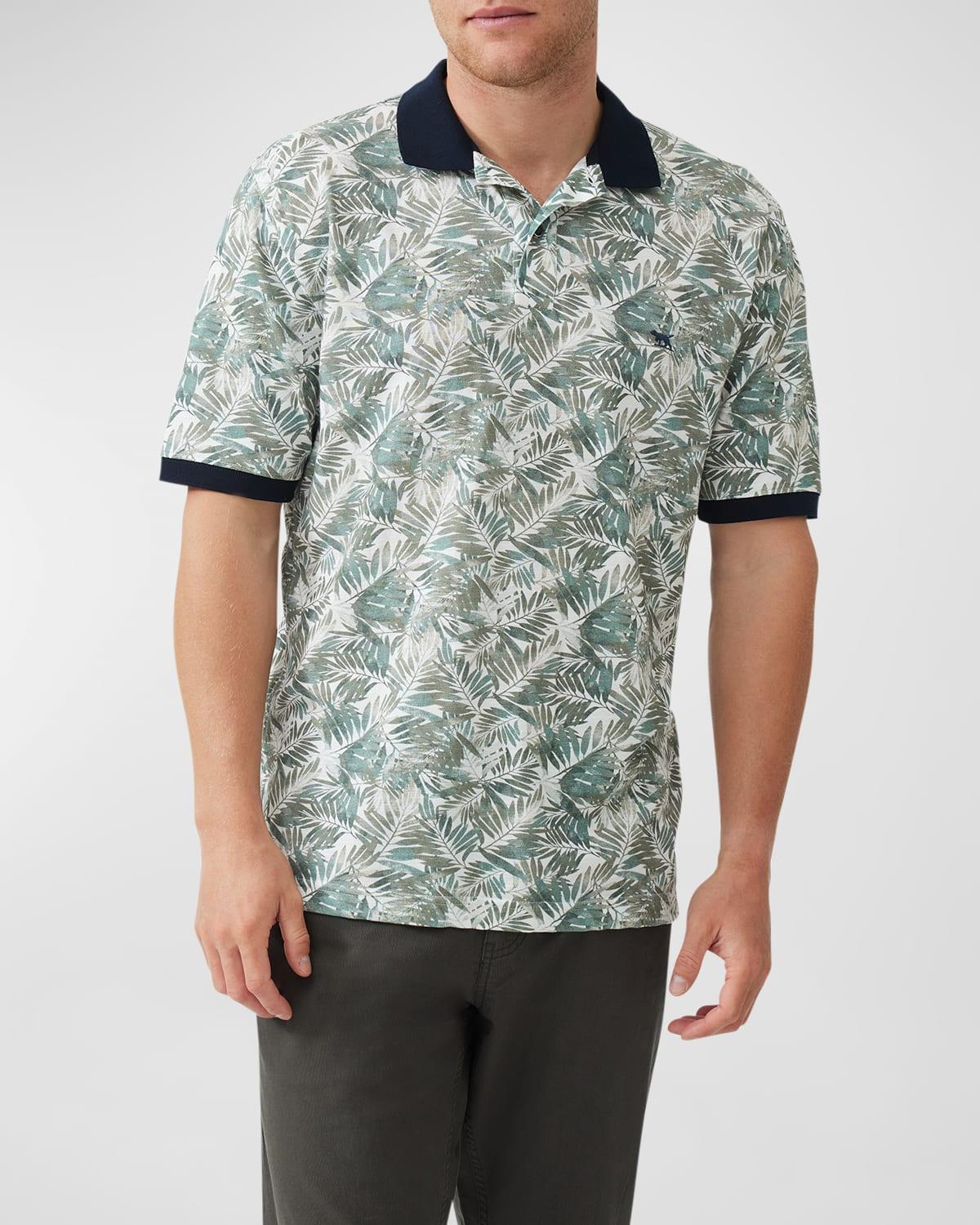 Mens Arundel Palm Leaf Cotton Polo Shirt Product Image