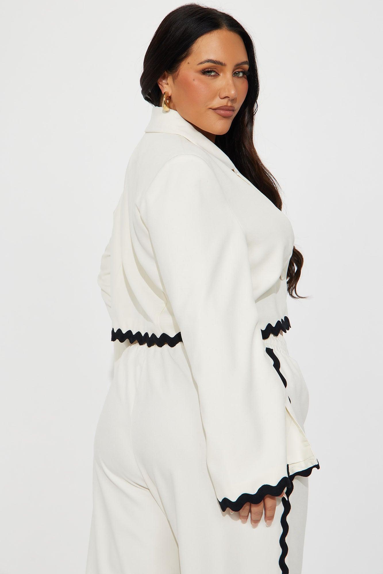 Take Me Higher Cropped Blazer - Cream Product Image