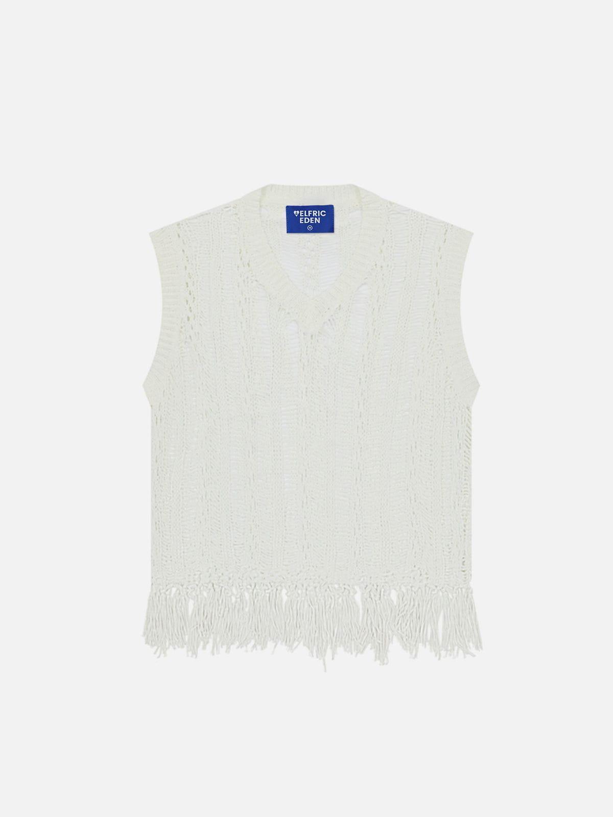 Aelfric Eden Open Knit Tassel Sweater Vest Product Image