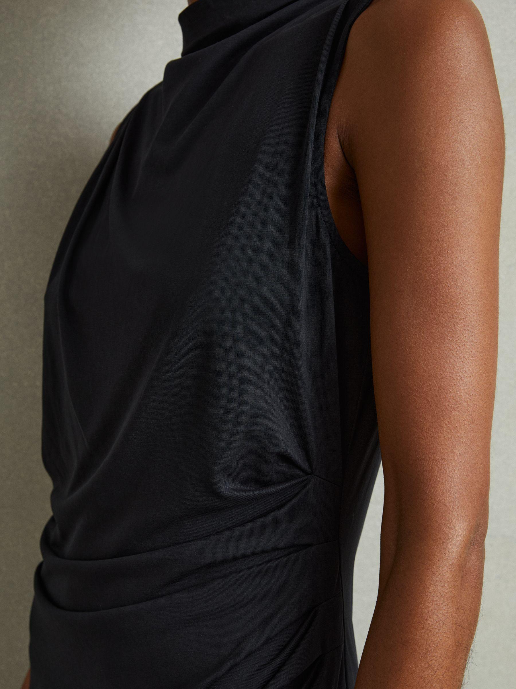 Modal Blend Ruched Midi Dress in Charcoal Product Image