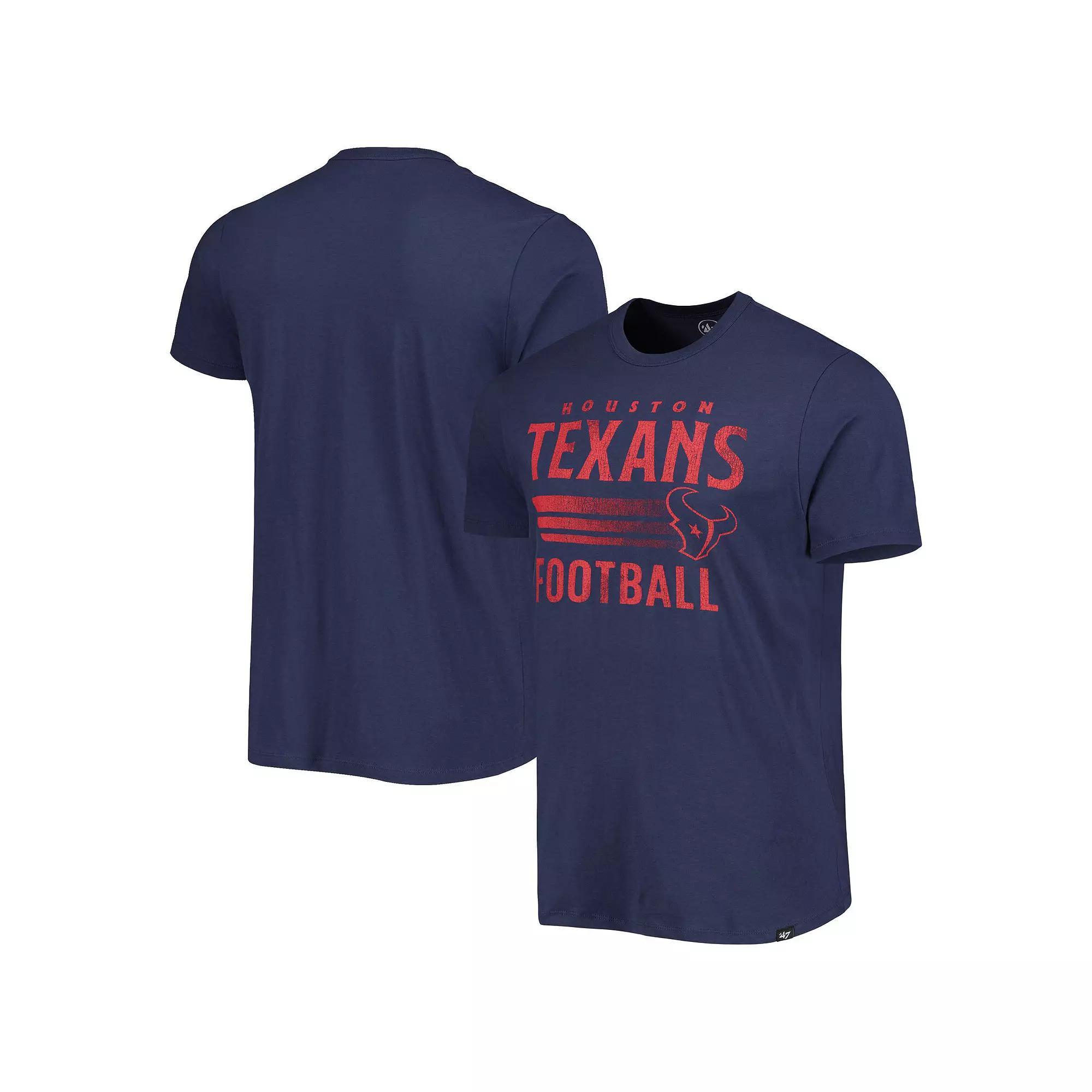 Men's '47 Navy Houston Texans Wordmark Rider Franklin T-Shirt,  Product Image