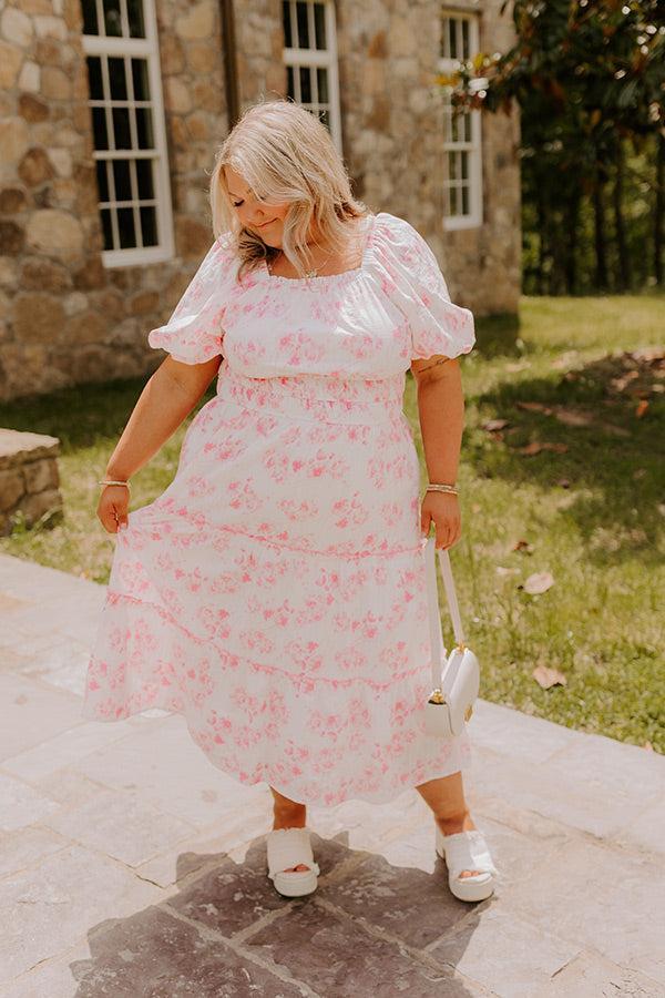Sweet Pea Floral Midi Dress Curves Product Image