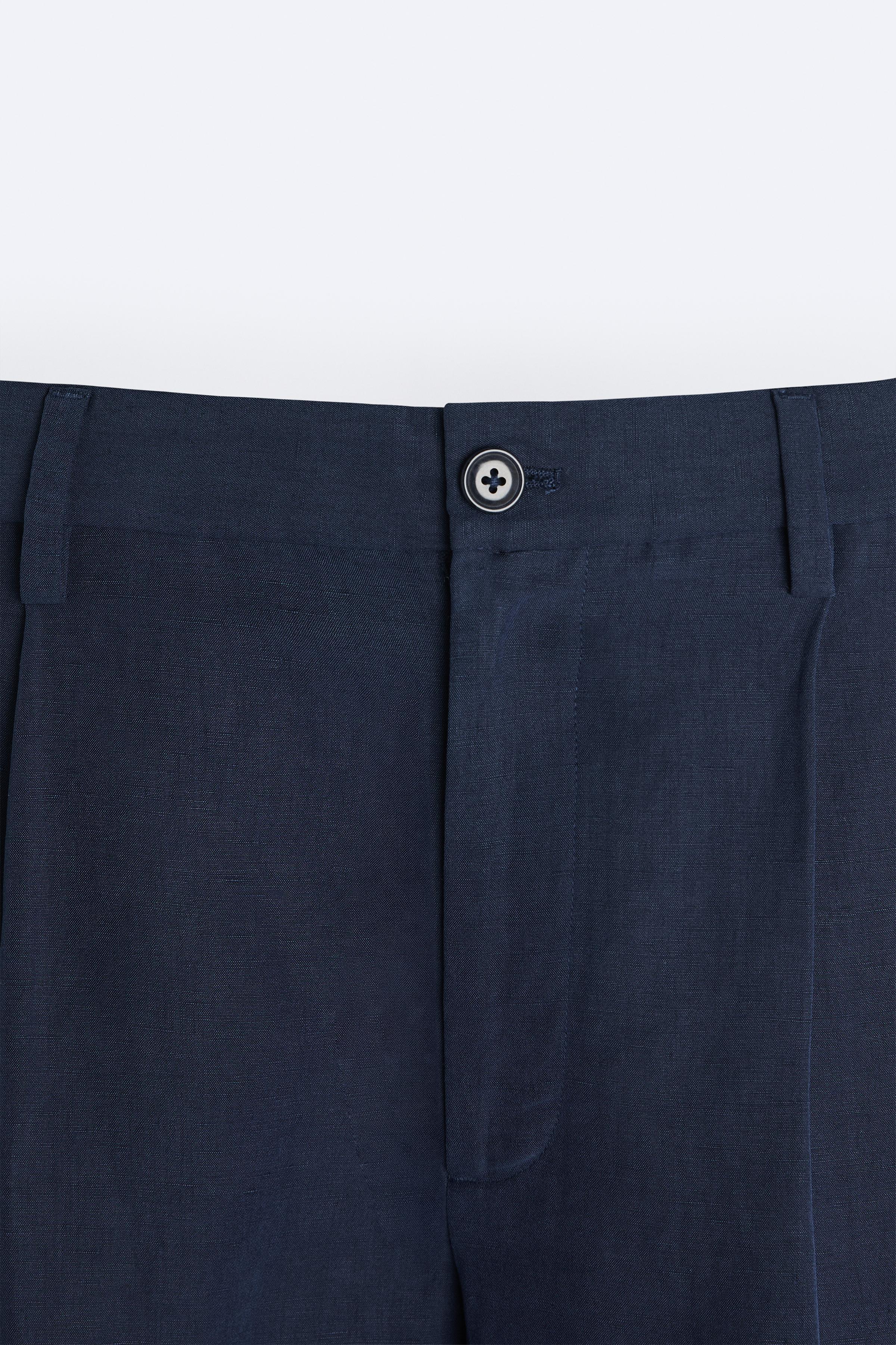 LINEN AND SILK BLEND PANTS Product Image