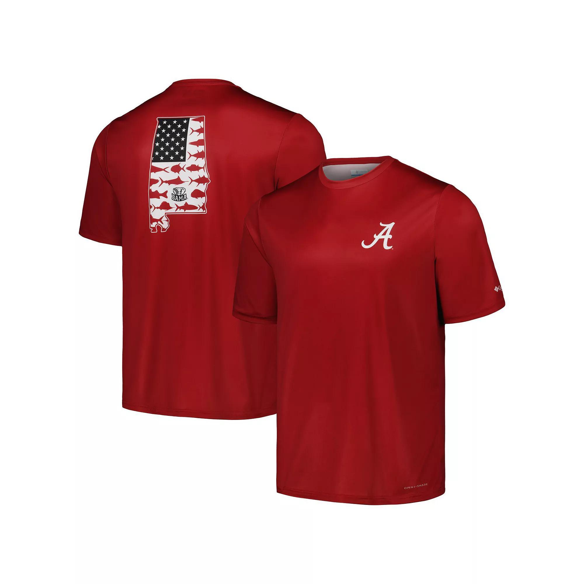 Men's Columbia Crimson Alabama Crimson Tide Terminal Tackle Omni-Shade T-Shirt,  Product Image
