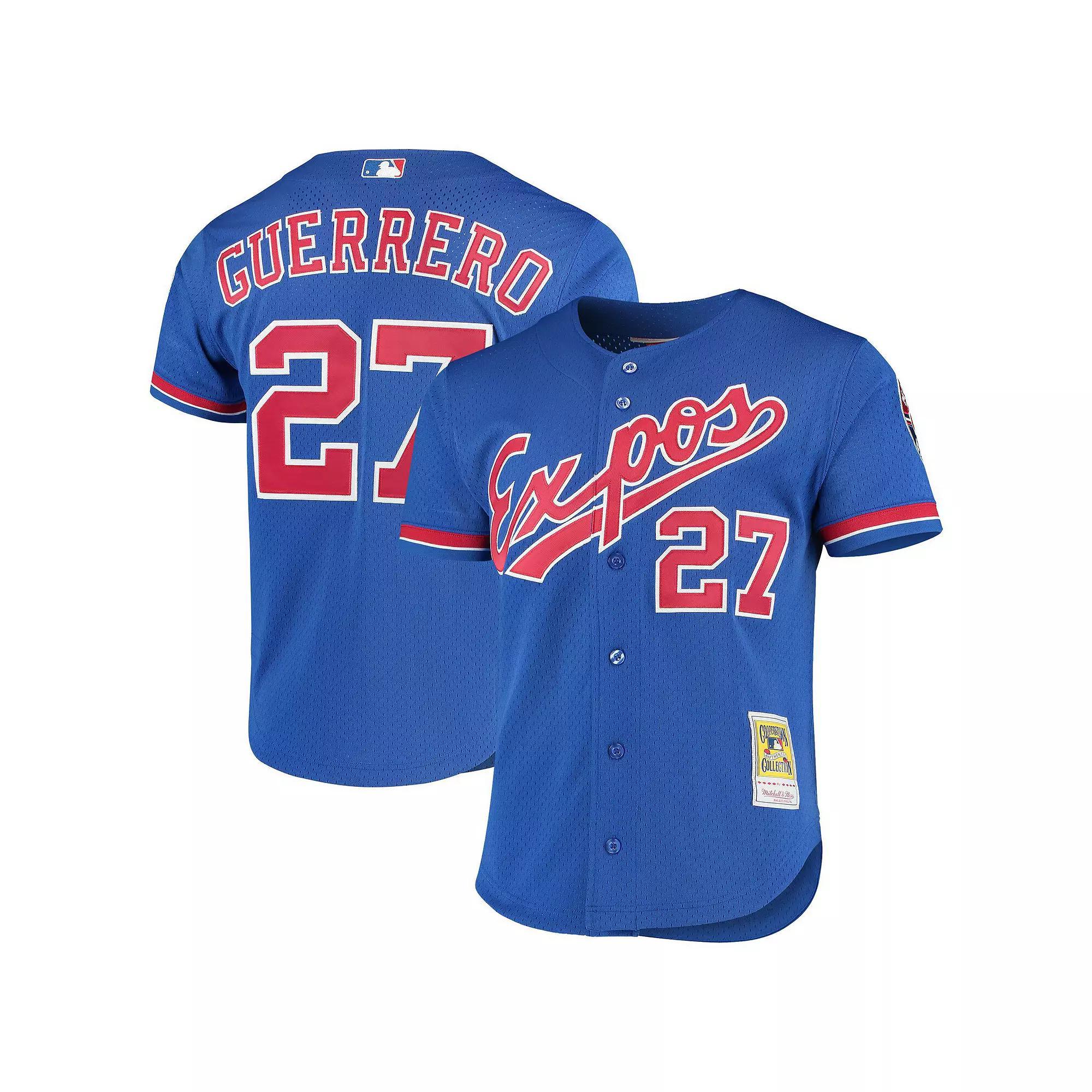 Men's Mitchell & Ness Vladimir Guerrero Royal Montreal Expos Cooperstown Collection Mesh Batting Practice Button-Up Jersey, Size: Medium, Mlb Blue Product Image