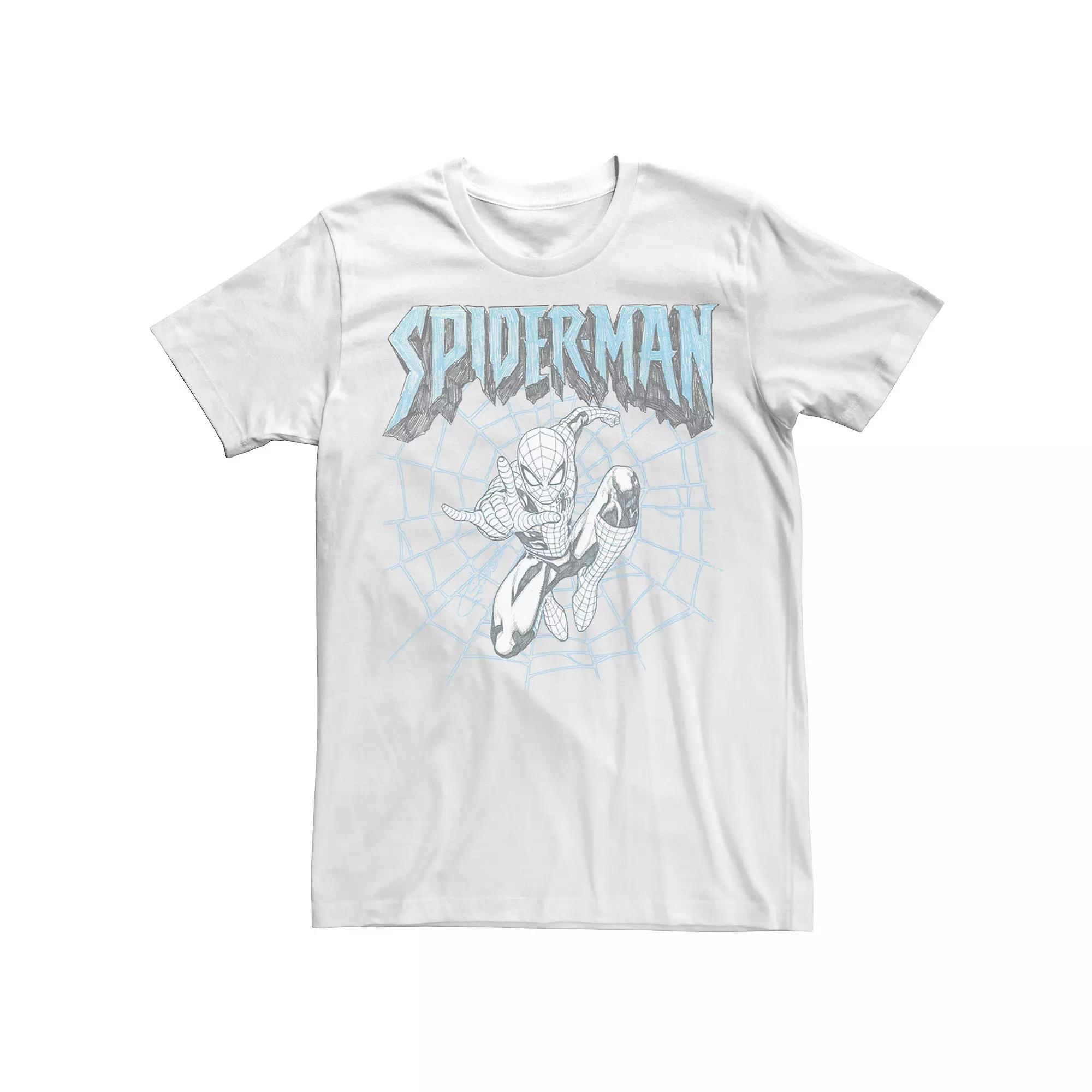 Men's Marvel Spideys Web Graphic Tee, Size: Large, White Product Image