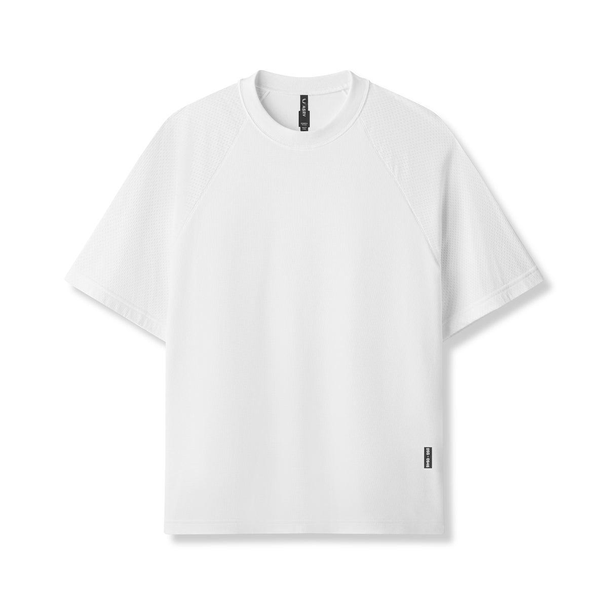 0946. Waffle Knit Oversized Tee - White Product Image