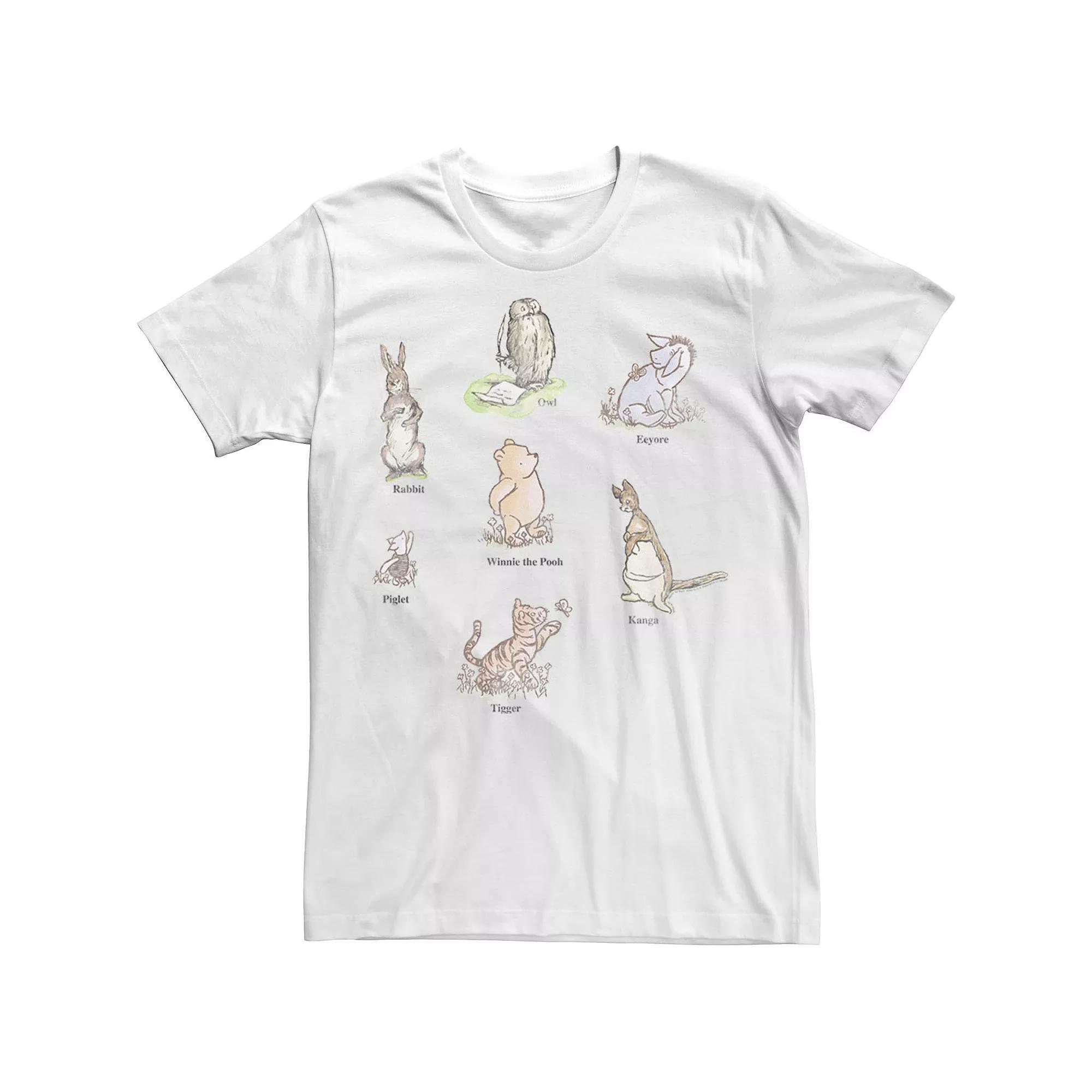 Disney's Winnie The Pooh Men's Classic Group Shot Tee, Size: Small, White Product Image