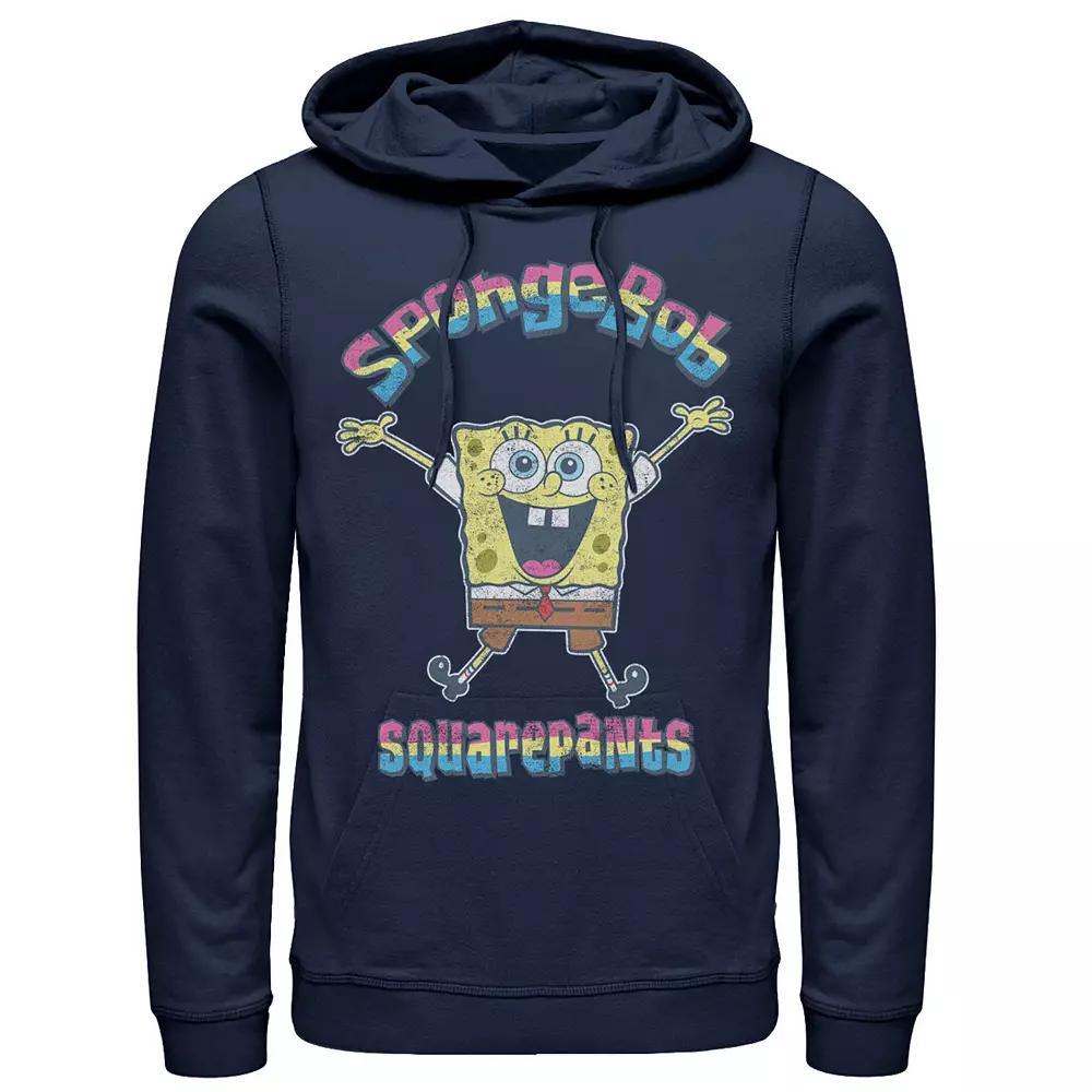 Men's Nickelodeon SpongeBob SquarePants Rainbow Logo Hoodie, Size: Large, Blue Product Image