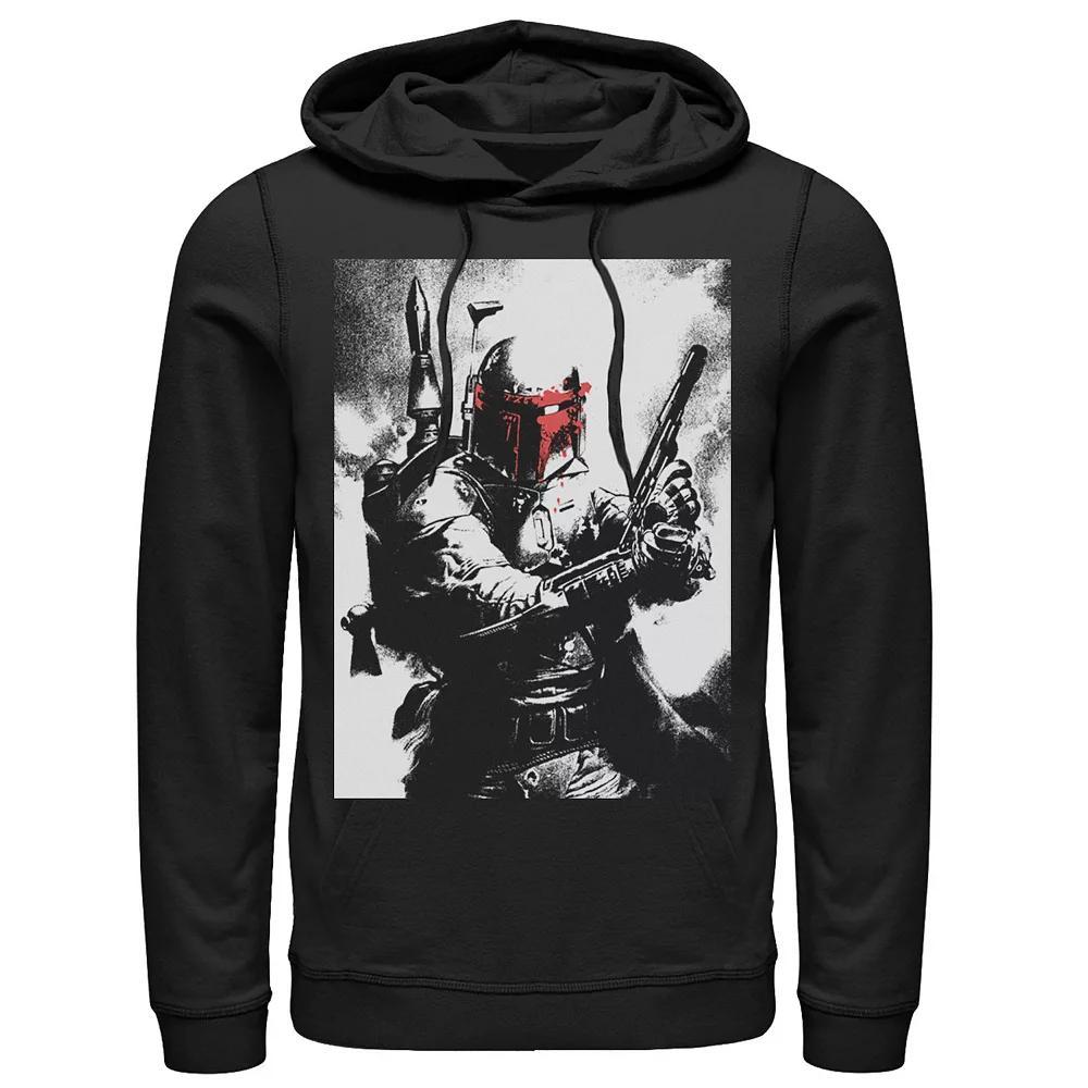 Men's Star Wars Boba Fett Faded Action Portrait Poster Hoodie,  Product Image