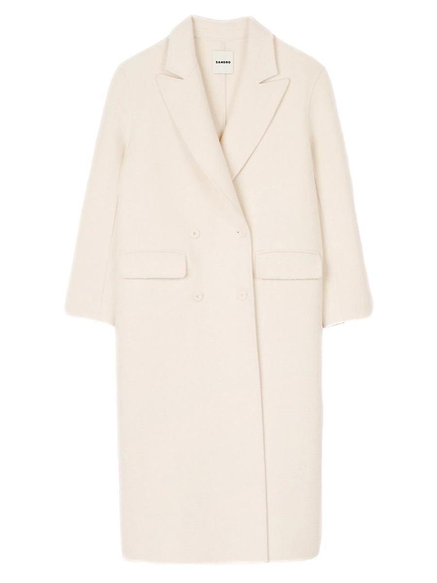 Womens Long Wool-Blend Coat Product Image