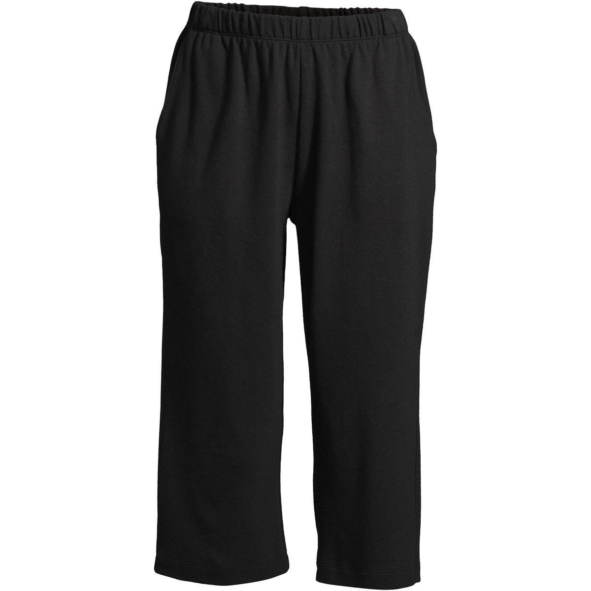 Women's Lands' End Sport High Waist Pull-On Capri Pants, Size: Large, Black Product Image