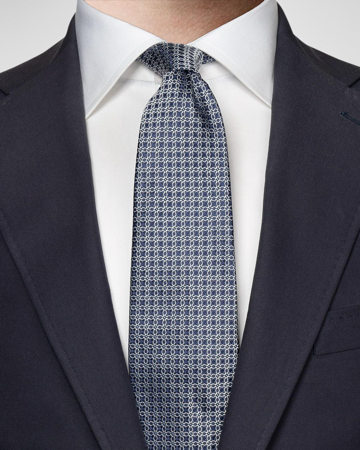 Mens Geometric Silk Tie Product Image