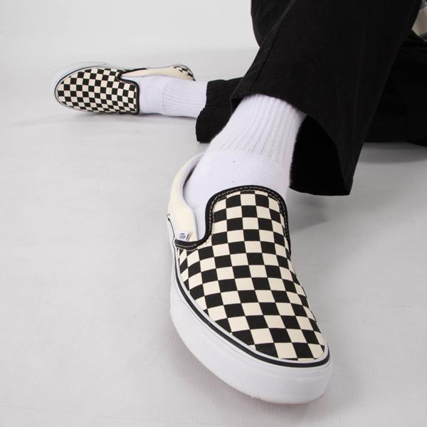 Vans Slip-On Checkerboard Skate Shoe White Product Image