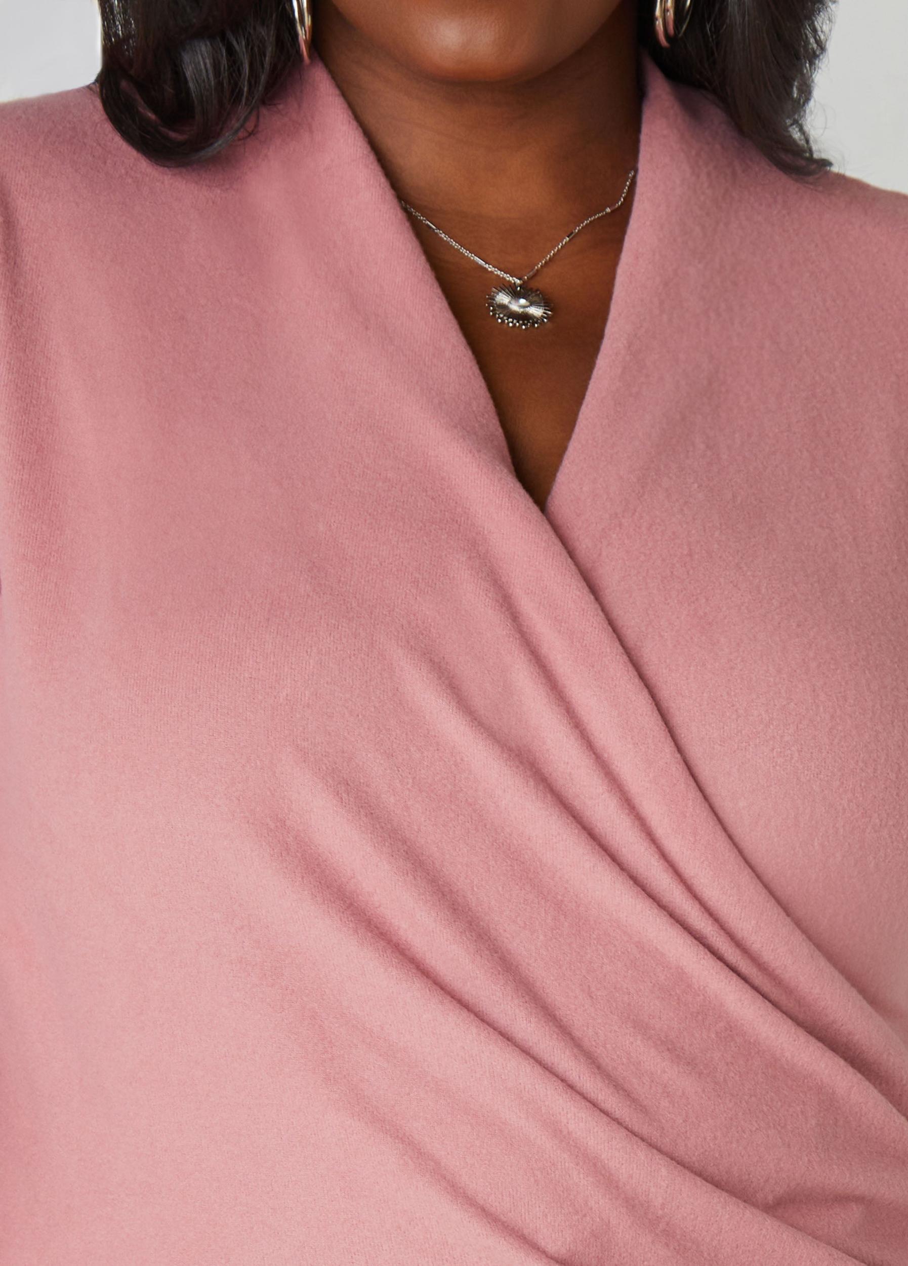 Faux Wrap Hacci Knit Top Product Image