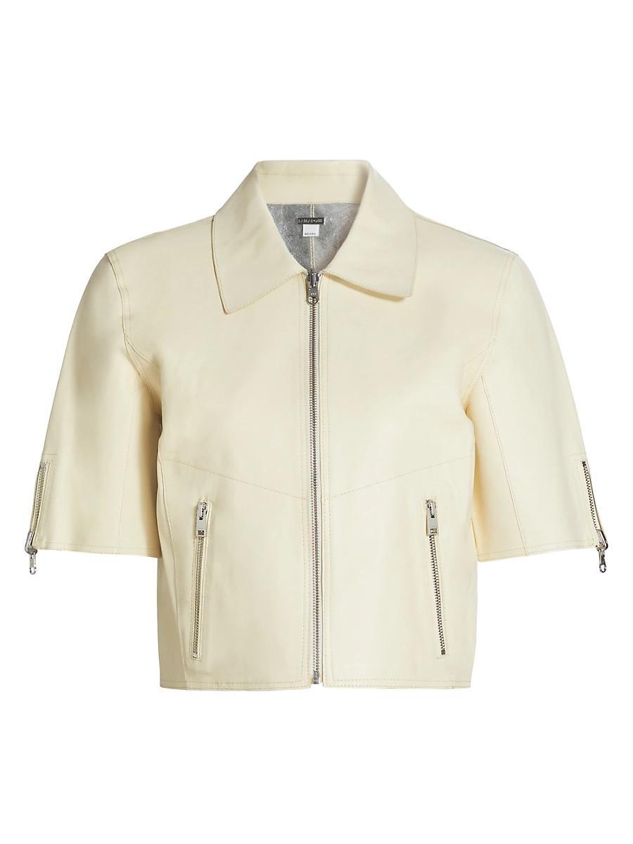 Womens Sevana Reversible Leather Short-Sleeve Jacket Product Image