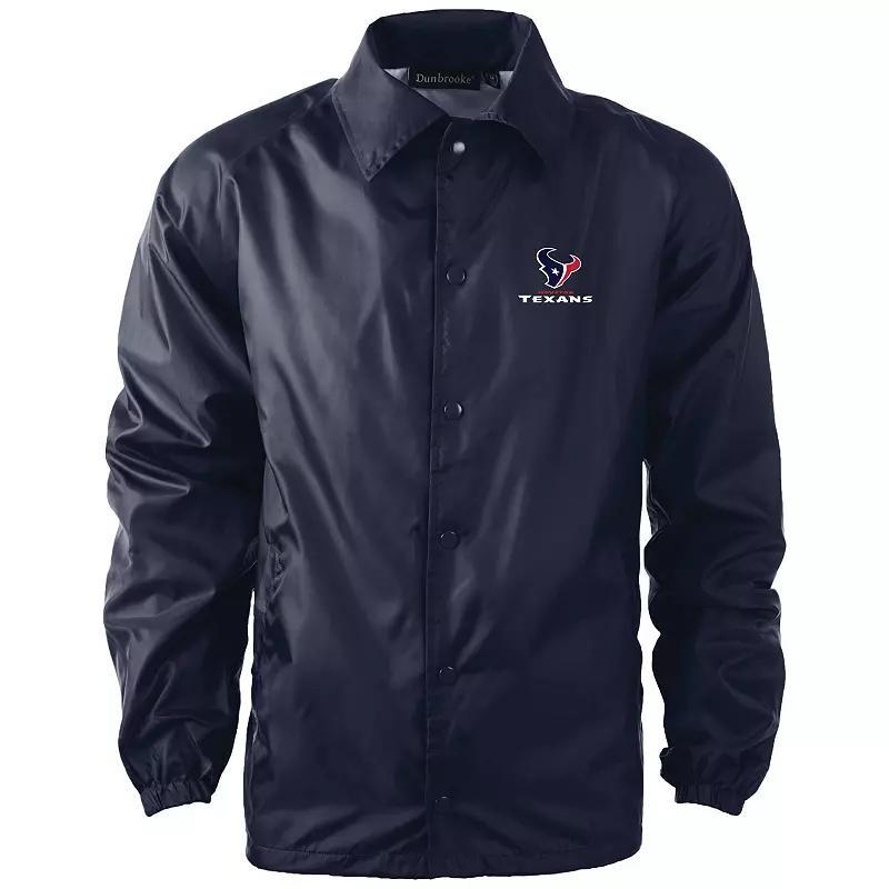 Men's Dunbrooke Navy Houston Texans Coaches Classic Raglan Full-Snap Windbreaker Jacket,  Product Image