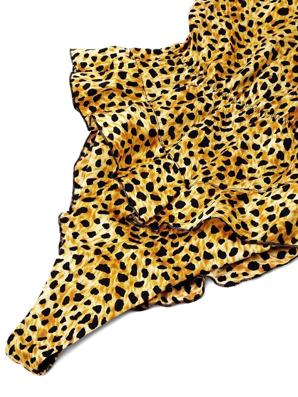 leopard-print ruffled bodysuit Product Image