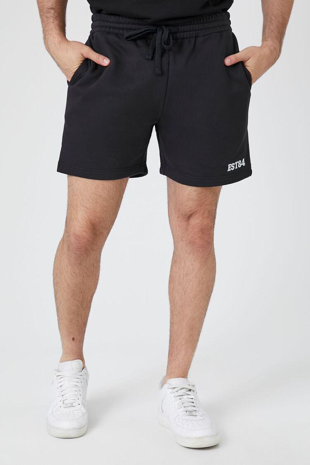 Embroidered EST84 Drawstring Shorts | Forever 21 Product Image