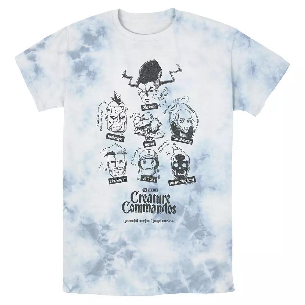 Men's Creature Commandos You Got Monsters Bombard Wash Graphic Tee, Size: XL, White Blue Product Image