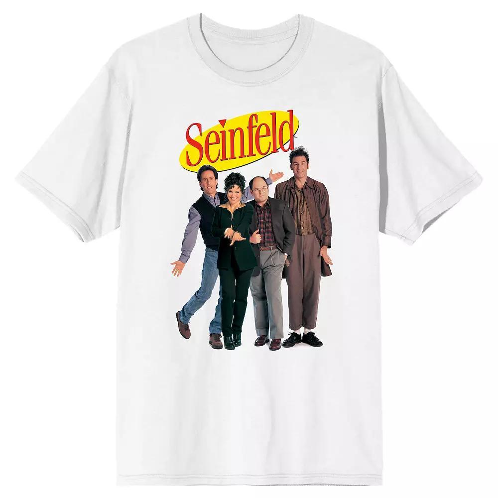 Men's Seinfeld Main Characters Tee, Size: Medium, White Product Image